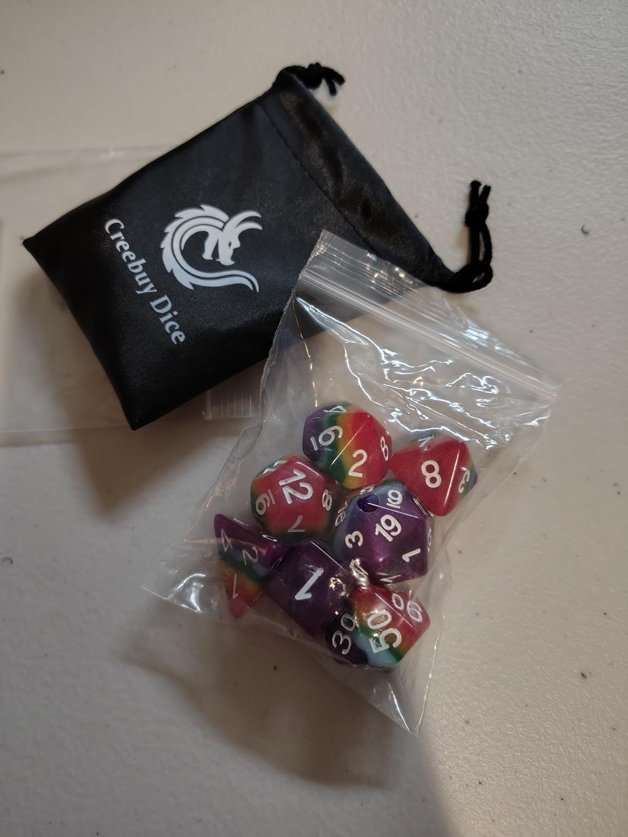 DND Dice Set Dark Blue Mix Black Nebula Dice for Dungeon and Dragons D&D RPG Role Playing Games 7Pcs Polyhedral Dice with Dice Bag customer photo 2