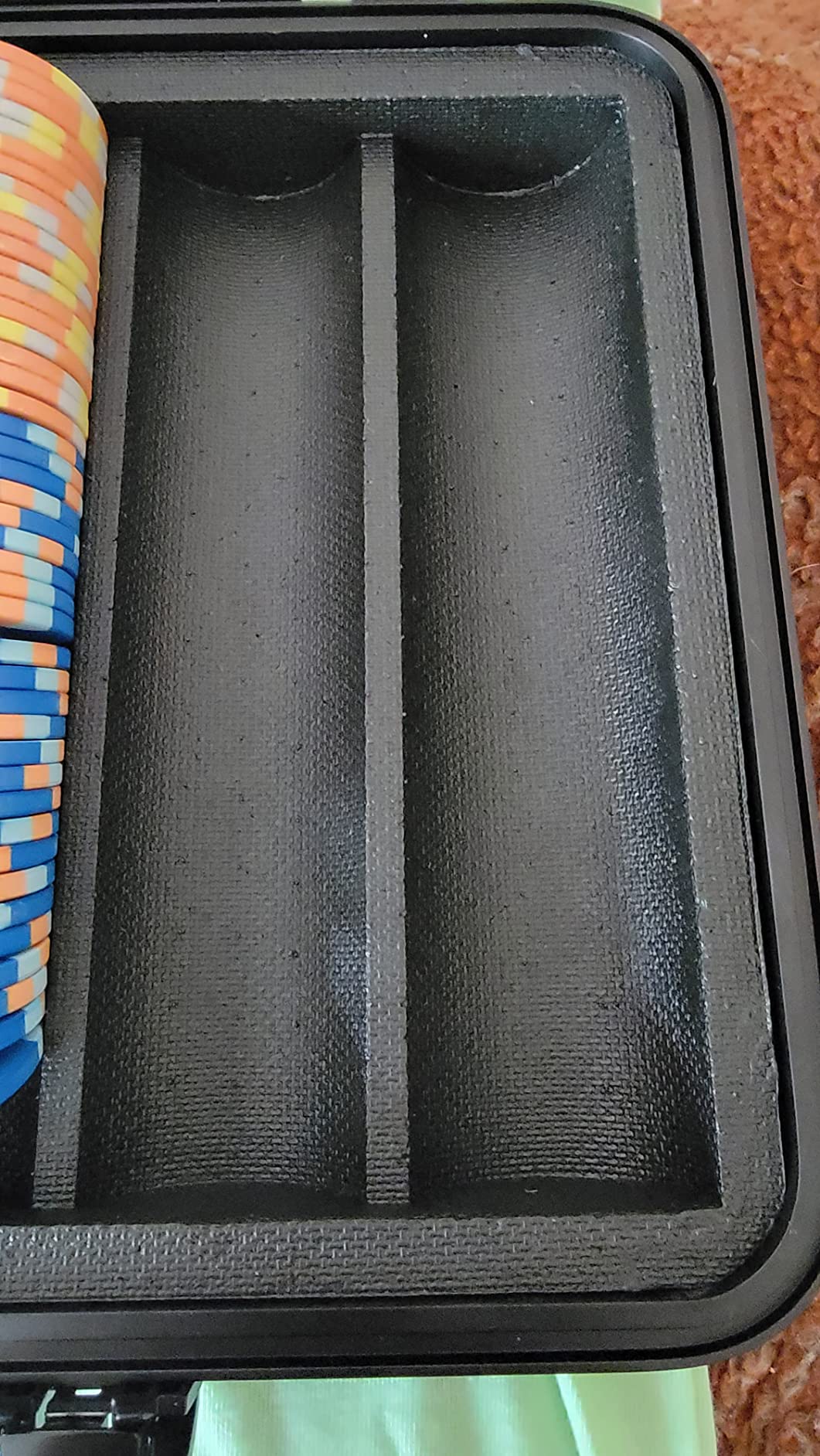 SLOWPLAY Nash Poker Chip Case, for 39/40mm Chips, Sturdy PC Shell | Super portable&sturdy; reinforced interior support; secure chip slots; PU leather lining; large handle; sleek all-black customer photo 1