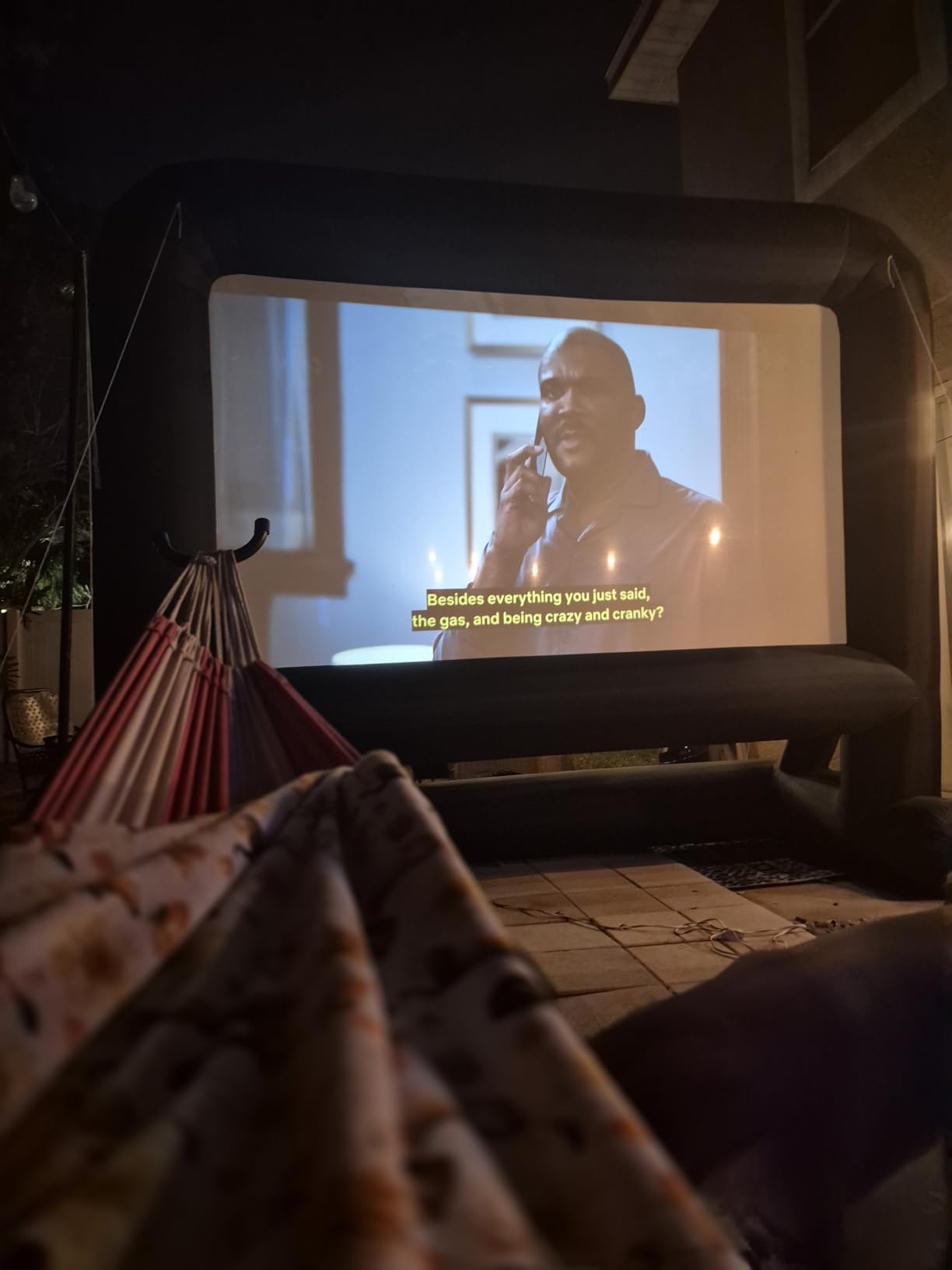 HuaKastro 14 FT Inflatable Projector Screen - One-Piece Design, Easy Setup Blow-Up Movie Screen with Quiet Fan, Ideal for Outdoor & Indoor Movie Nights, Backyard Events, and Parties (Stable Base) customer photo 1