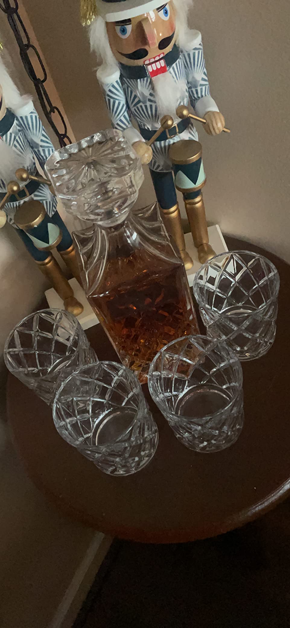 LIGHTEN LIFE Whiskey Decanter Set, Italian Crystal Decanter with 4 Whiskey Glasses in Gift Box - Bourbon Decanter for Scotch, Liquor customer photo 1