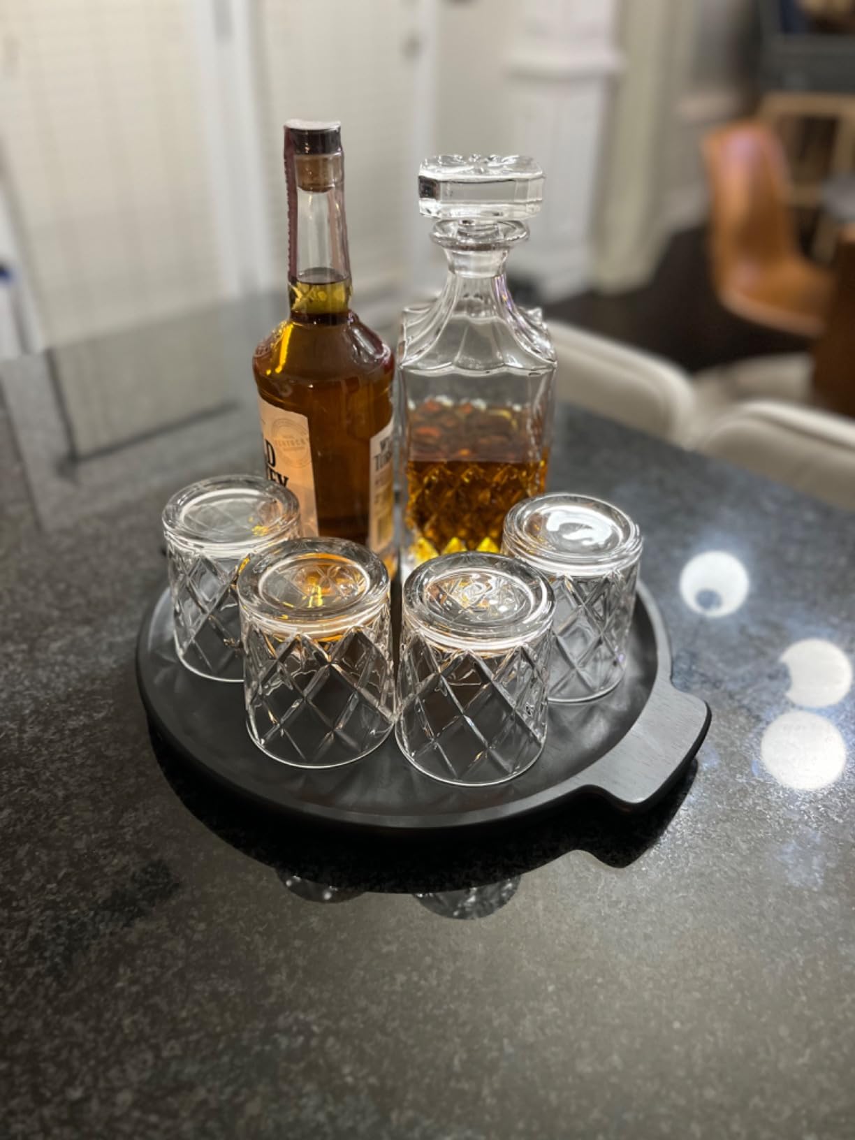 LIGHTEN LIFE Whiskey Decanter Set, Italian Crystal Decanter with 4 Whiskey Glasses in Gift Box - Bourbon Decanter for Scotch, Liquor customer photo 2