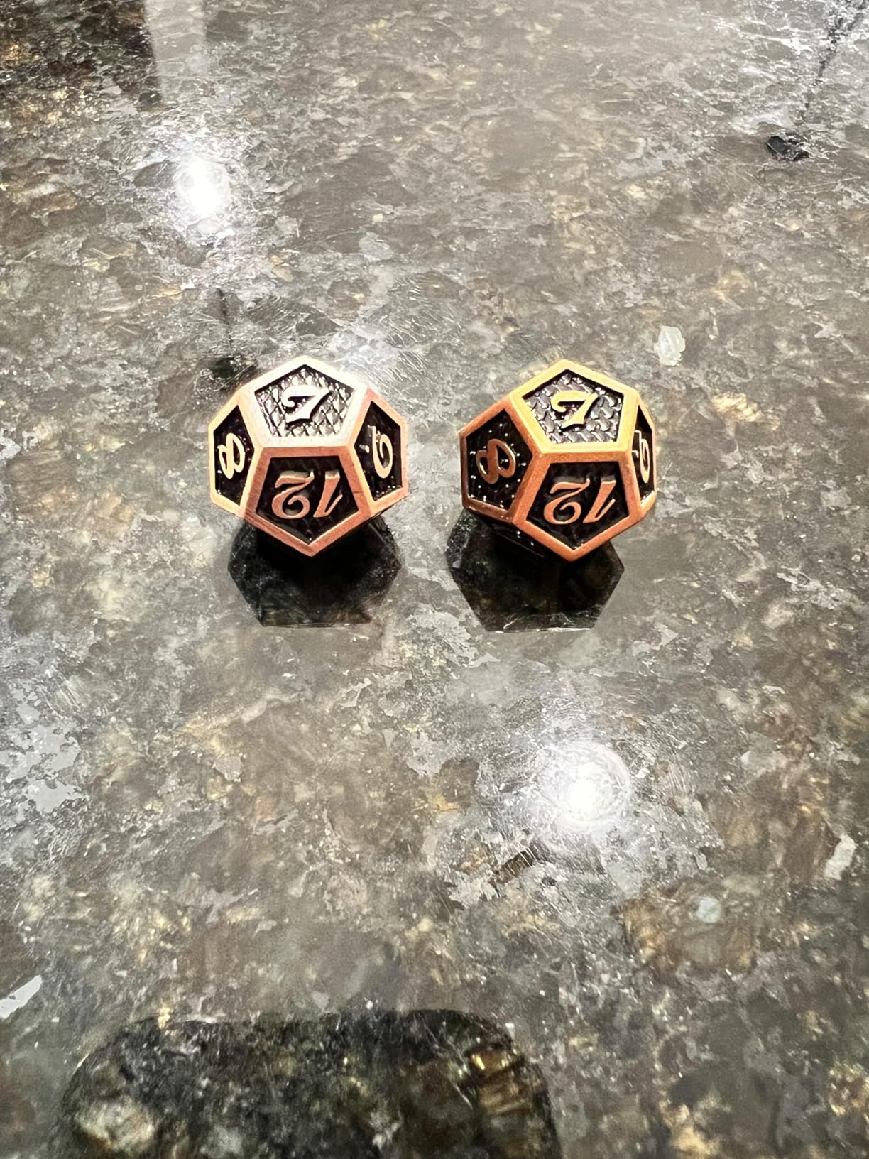 HEIMDALLR Metal DND Dice Set 7 pcs - Dragonhide Design, 16mm Size, Logo on D20; Metal Dice Set & Dice Box; D&D Dice Set D&D (Dungeons and Dragons Dice Set) - Jormungandr Series (Frosteater) customer photo 2