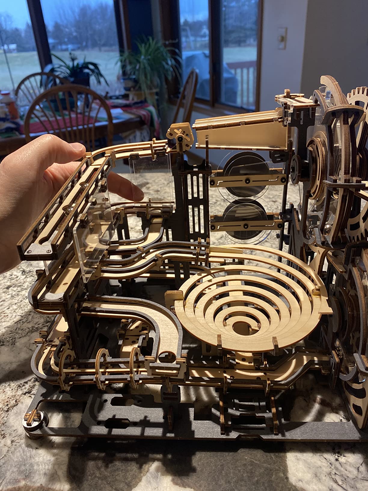 3D Wooden Puzzles for Adults Marble Run Model Building Kit (LGA01 Marble Night City) customer photo 2
