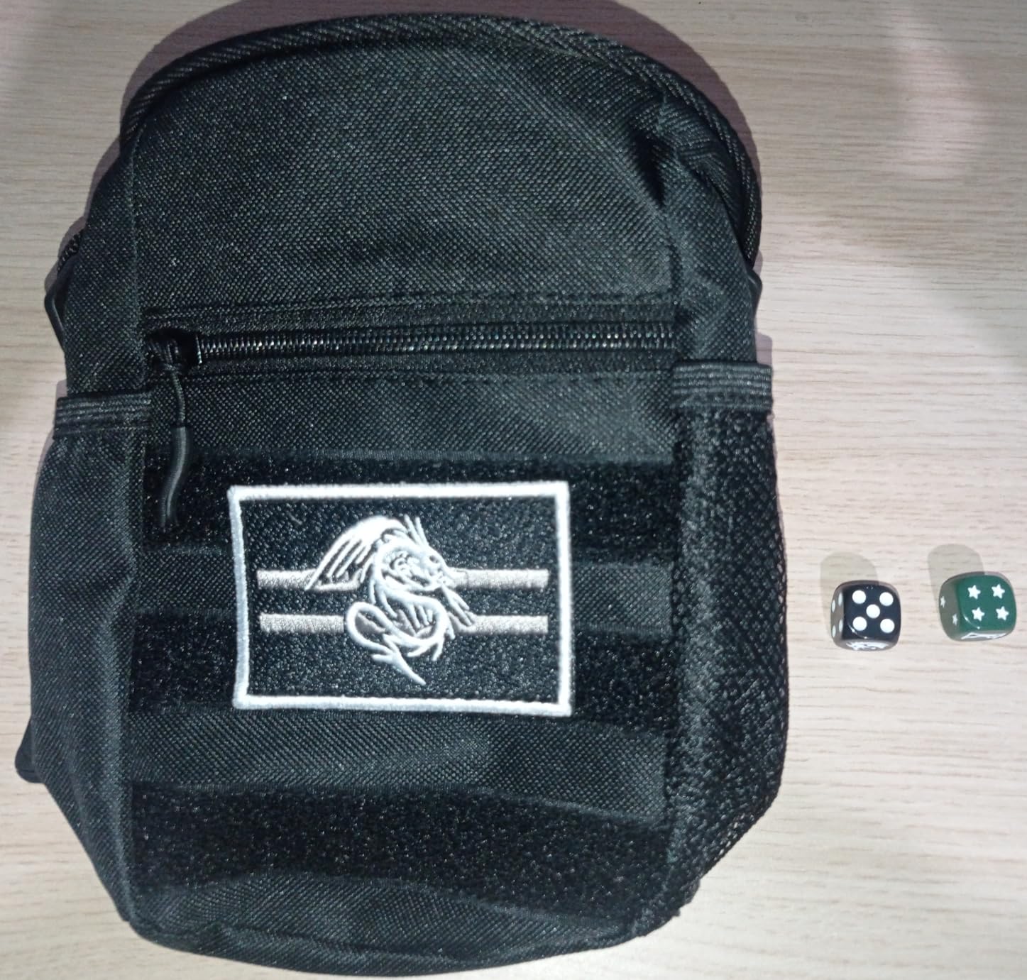 Luck Lab Large DND Dice Bag with Pockets & Removable Dragon Patch, Black | Holds 200+ Dice with 4 Extra Pockets for RPG, MTG & Tabletop Gaming; Drawstring Design for Dice Sets, Minis & Accessories customer photo 2