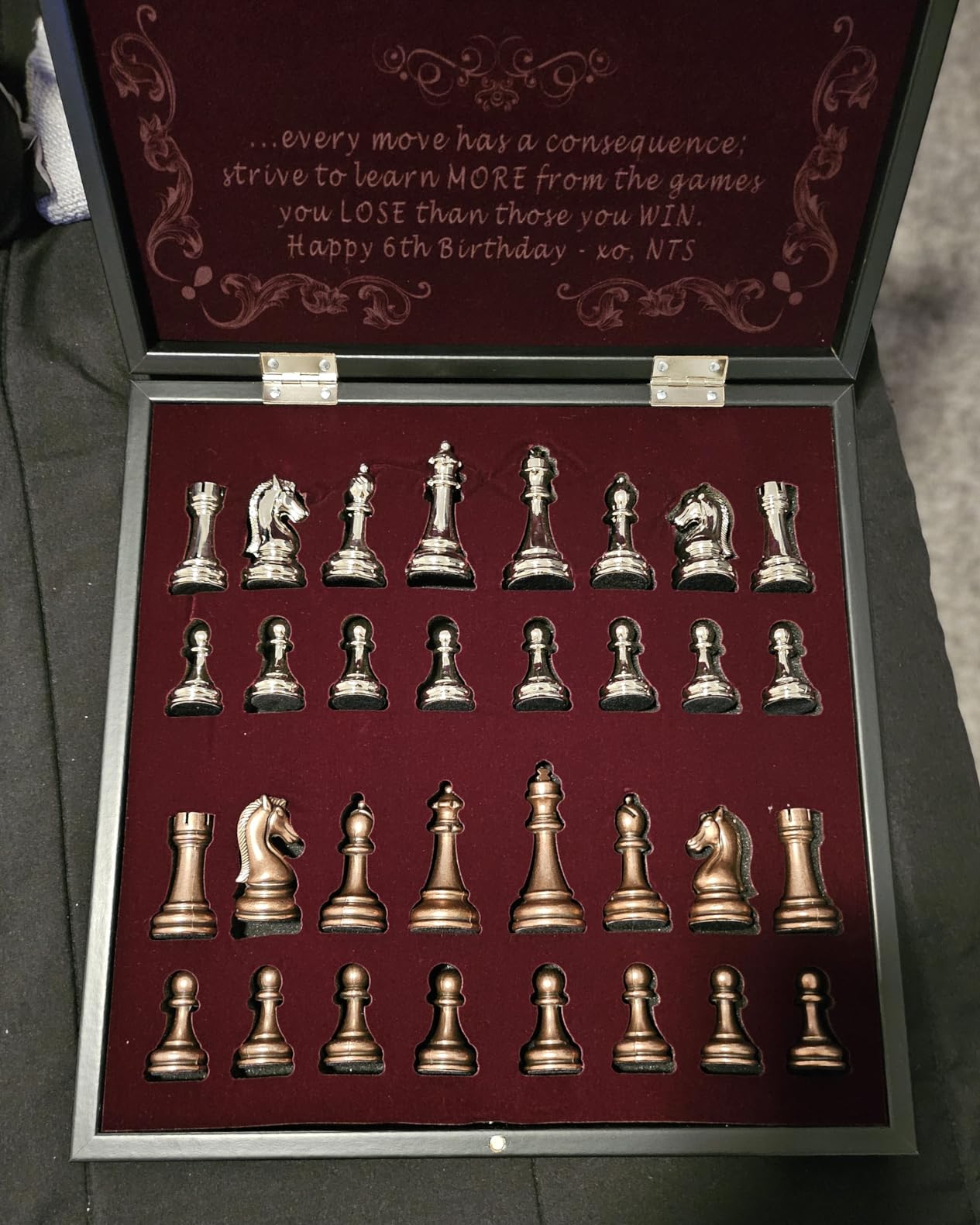Antochia Crafts 14 Inches Personalized Chess Set - Boxed Custom Chess Board and Metal Chess Figures Set - Gift Idea customer photo 2