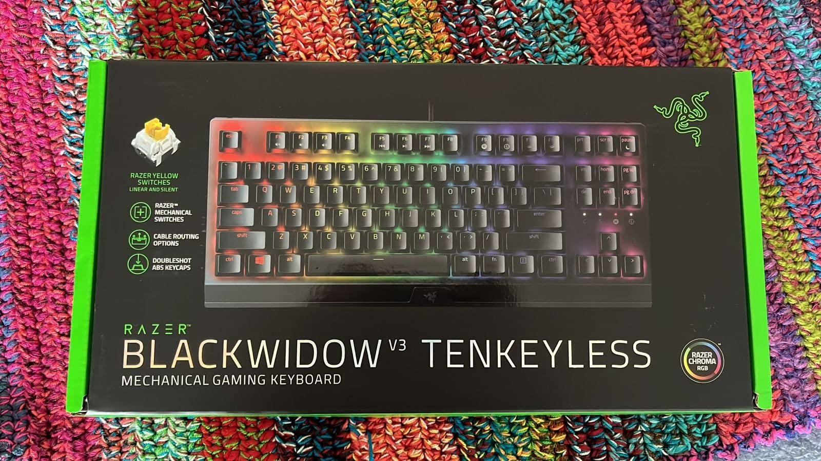 Razer BlackWidow V3 TKL Mechanical Gaming Keyboard, Yellow Switches, Black | Linear & Silent Mechanical Switches, Chroma RGB Lighting, Compact Form Factor, Programmable Macros customer photo 1
