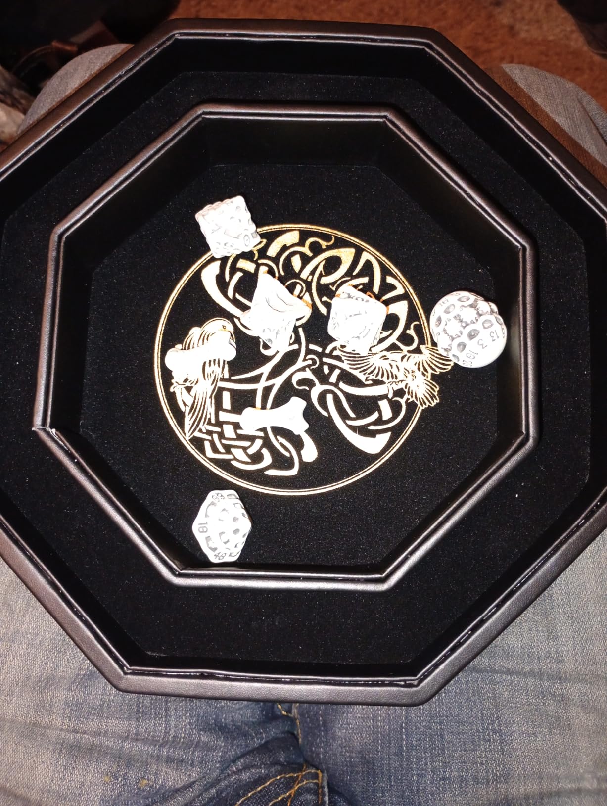Premium Dice Tray for DND, Detailed World Tree & Wolf Raven Design - 9 Inch | Exquisite Rolling & Box Storage, Protect Your Dice & Tabletop, for D&D and RPG customer photo 1