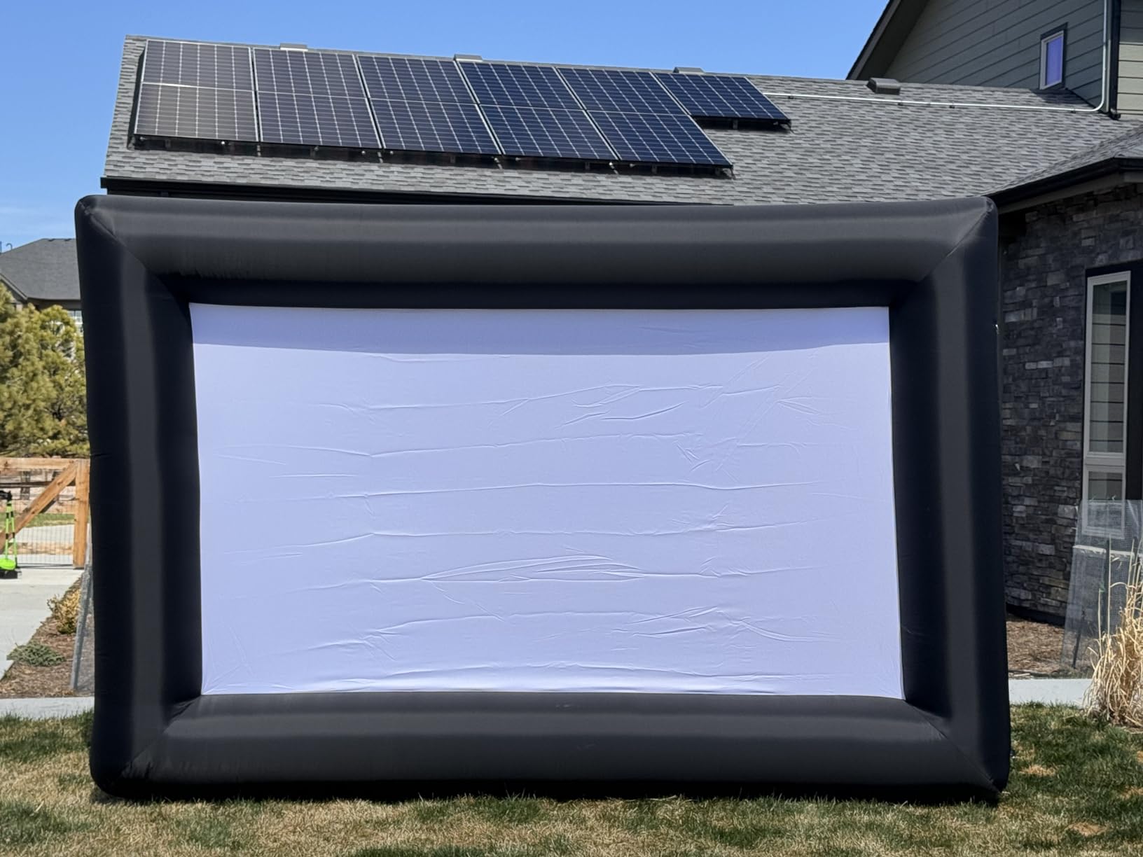 CZGBRO Inflatable Projector Screen - 14FT Outdoor Movie Screen | Blow Up Projector TV Screen with Air Blower, Front & Rear Projection 16:9 for Backyard Party Movie Night Theater customer photo 2