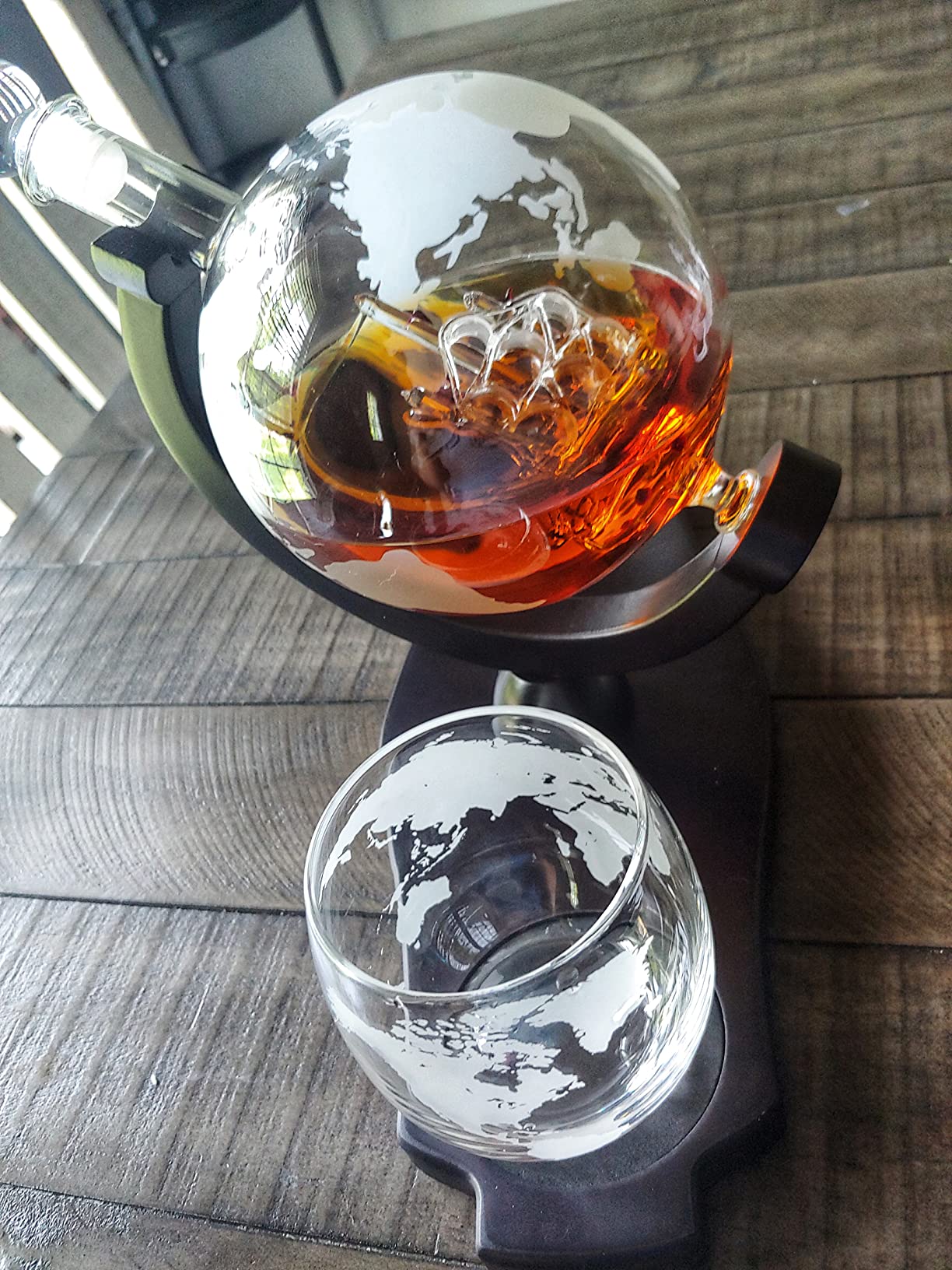 Whiskey Gifts for Men, Whiskey Decanter Set with 4 Glasses in Gift Box by Verolux | Elegant Twisted Design with Glass Stopper customer photo 2