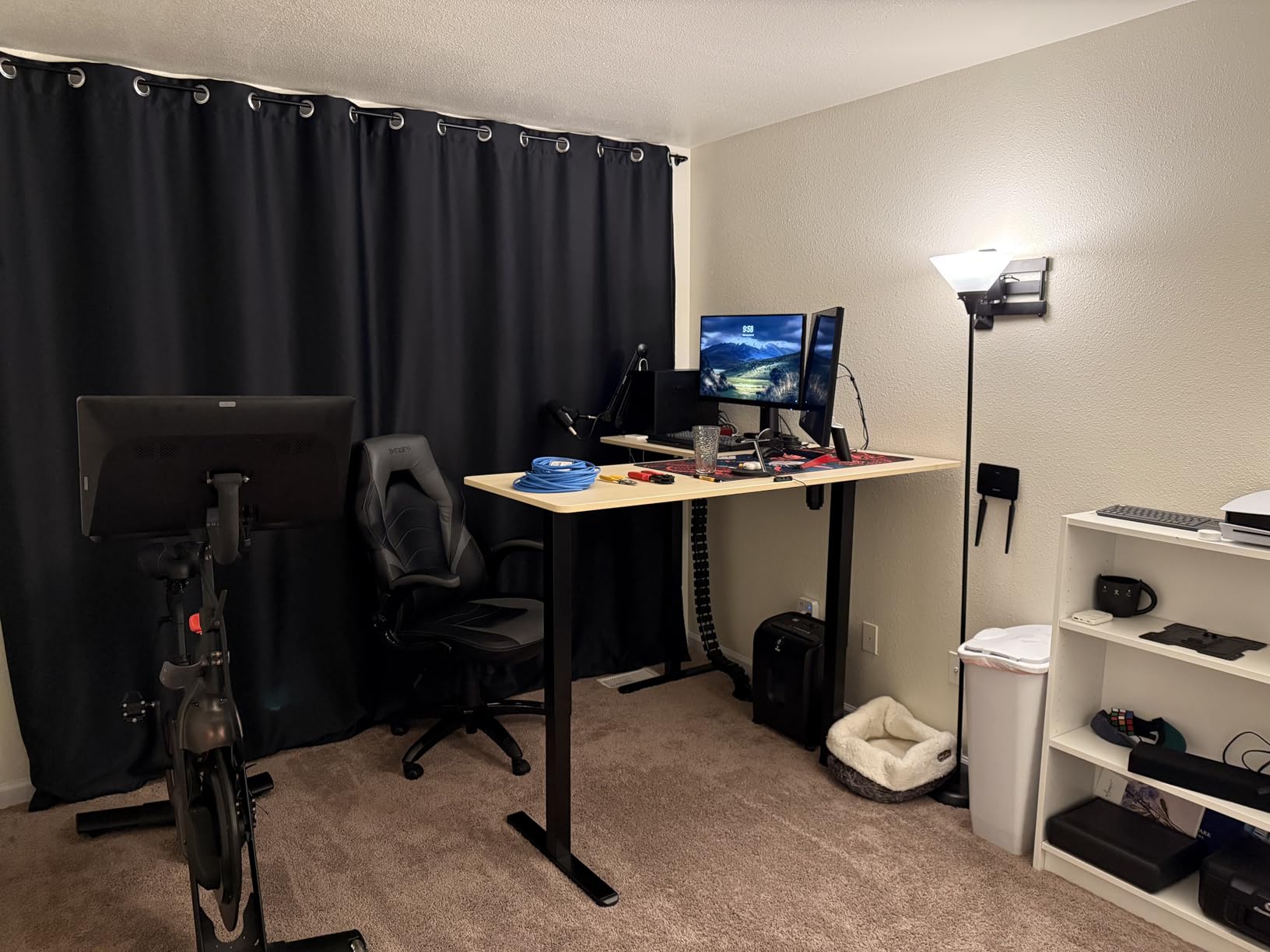 VIVO Black 63 x 55 in Corner Standing Desk, DESK-E3CTB | Electric, Holds 225 lbs, Reversible L-Shaped Table, Sit Stand, Height Adjustable, Memory Presets, Black Frame customer photo 1