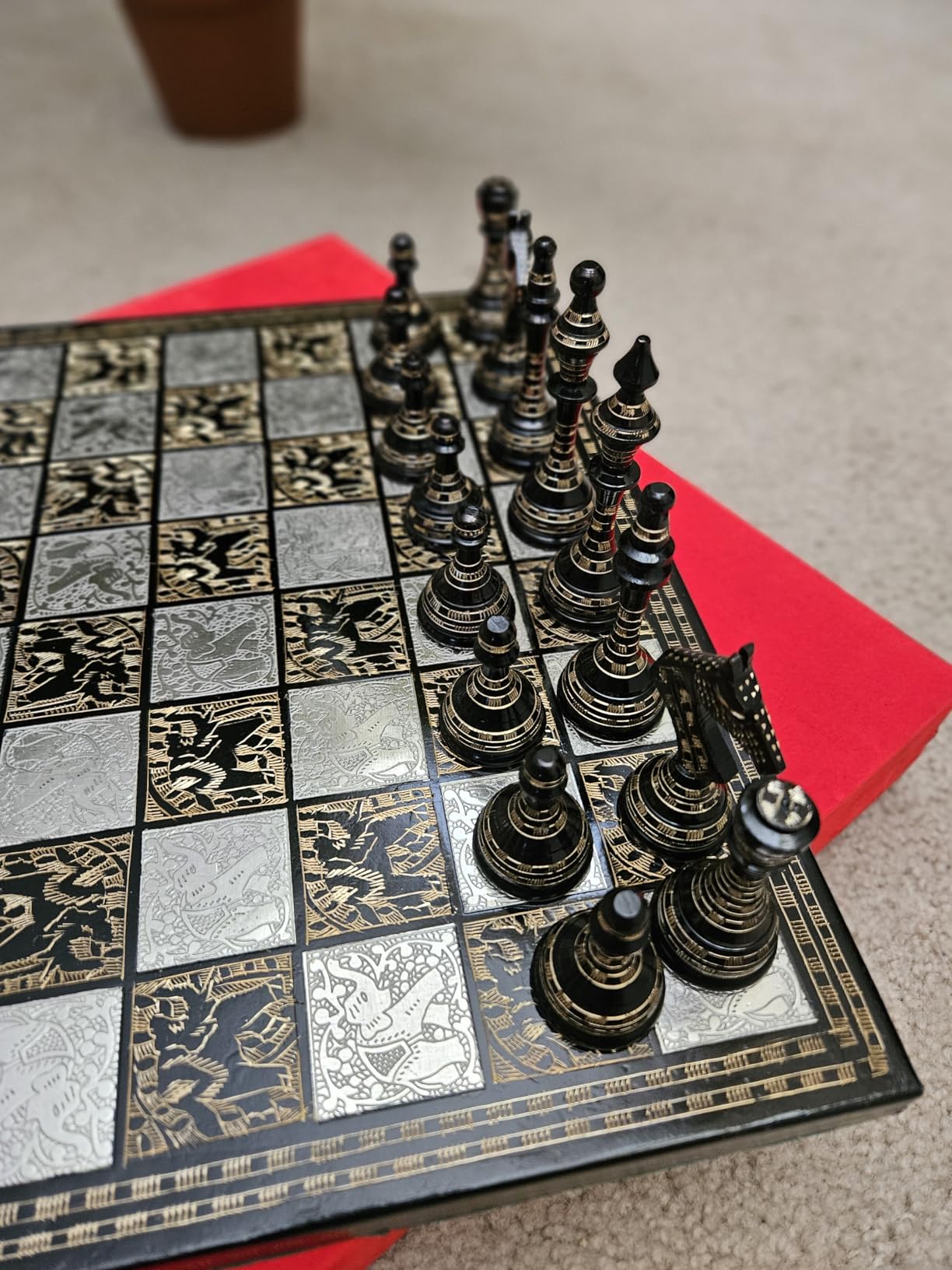Luxury & Decorative Premium Chess Board Game Set | 14 x 14 Inches | Multicolor | Collectible & Handmade Chess Set for Professionals & Adult for Tournament/for Gifting by INDUS LIVING customer photo 1