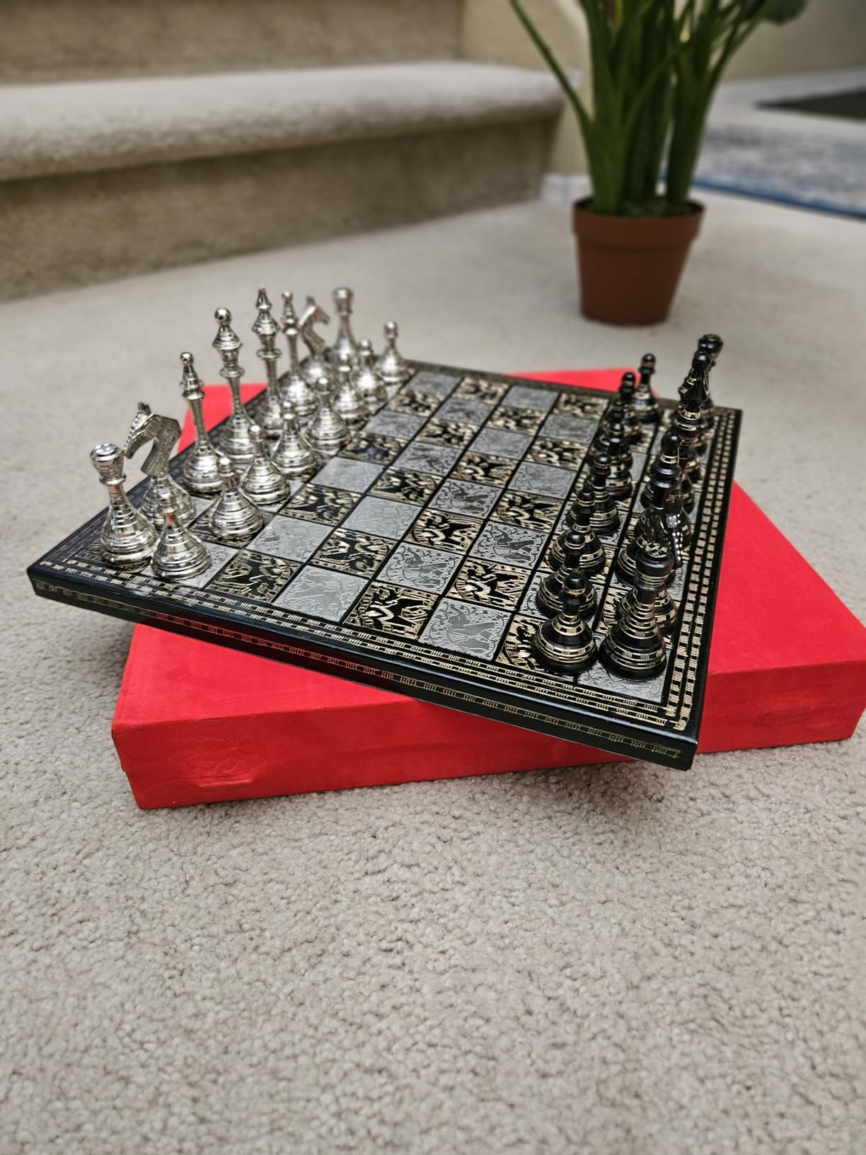 Luxury & Decorative Premium Chess Board Game Set | 14 x 14 Inches | Multicolor | Collectible & Handmade Chess Set for Professionals & Adult for Tournament/for Gifting by INDUS LIVING customer photo 2