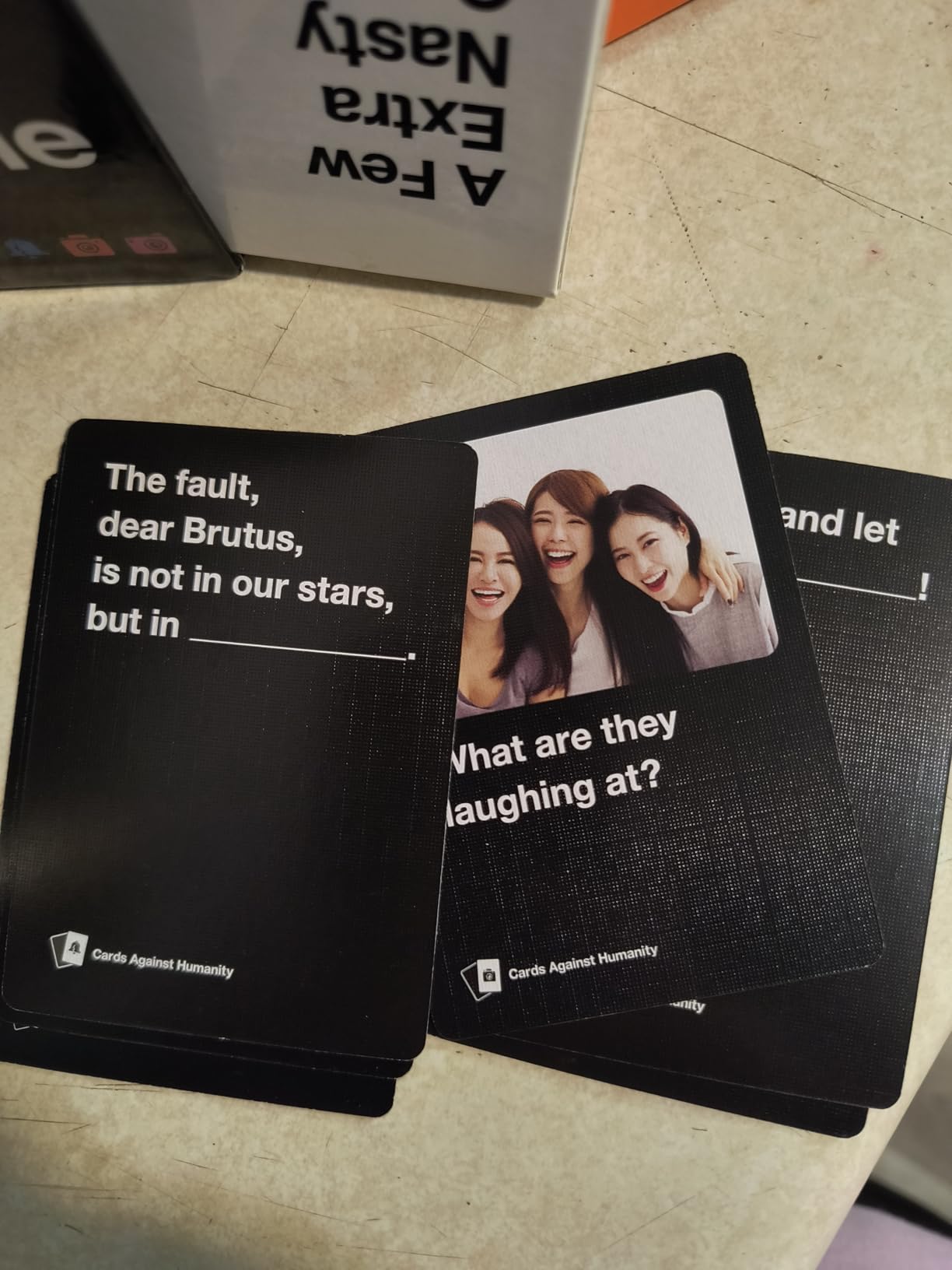 Nasty Bundle for Cards Against Humanity • 6 Extra Disgusting Themed Packs | Make everyone uncomfortable next game night. Six card game packs including the Period and Weed Packs. A nasty gift set. 17+. customer photo 1