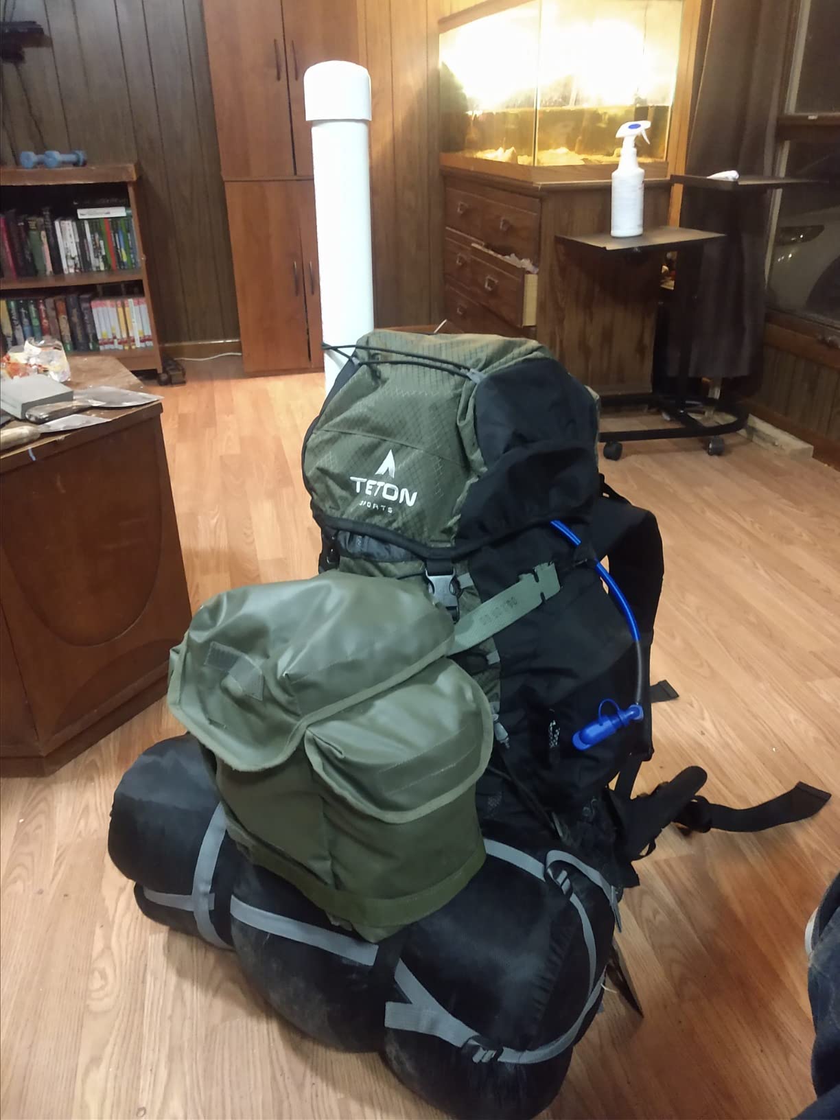 Teton 55L Scout Internal Frame Backpack for Hiking, Camping, Backpacking, Travel, Rain Cover Included, Olive customer photo 2