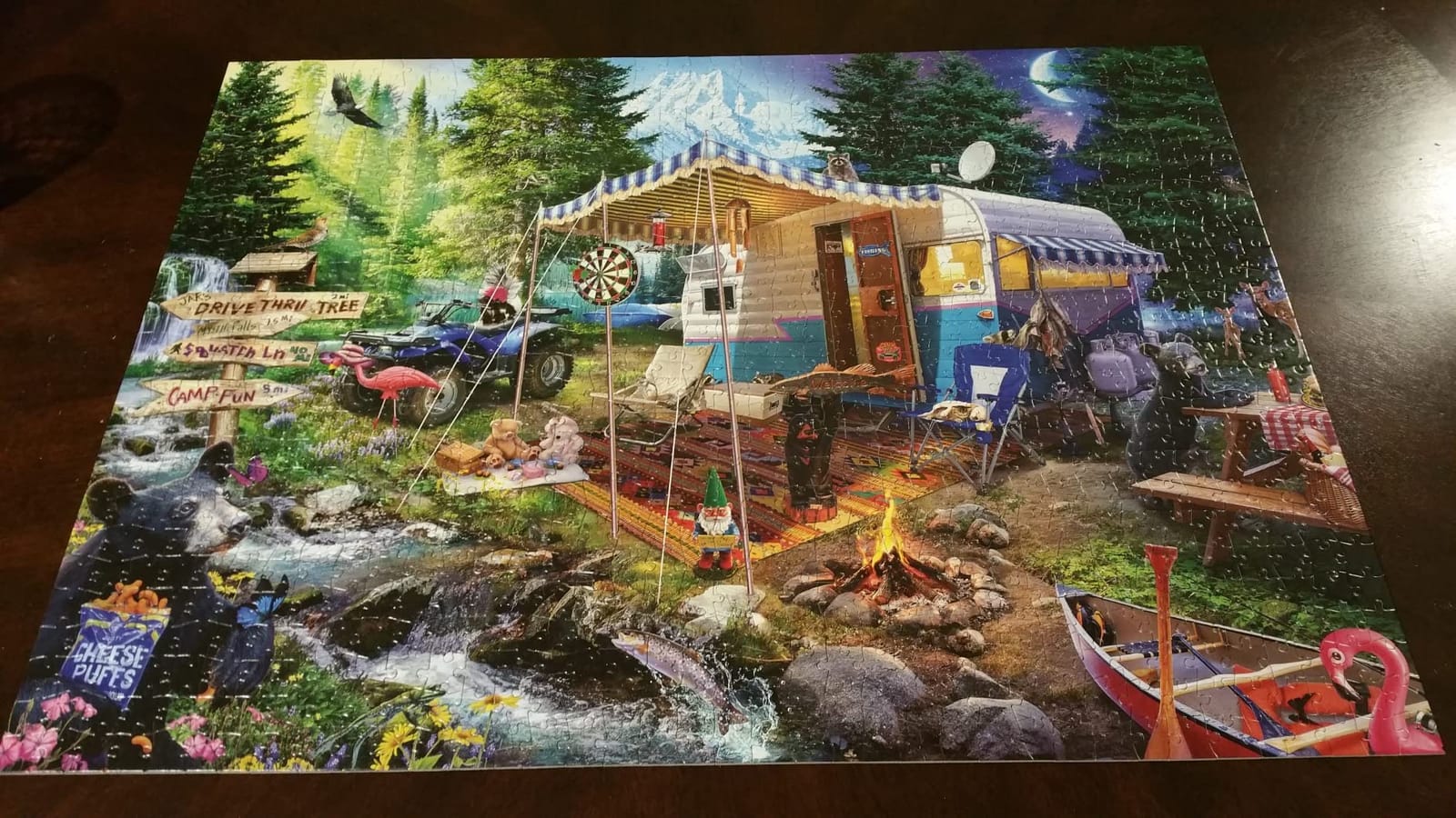 Mountain Retreat - 1000 Piece Jigsaw Puzzle for Adults | Art by Jeff Haynie, Made in USA, Recycled Board, Finished Size 26.75 x 19.75 in, Includes Poster, Frameable Art, Giftable customer photo 1