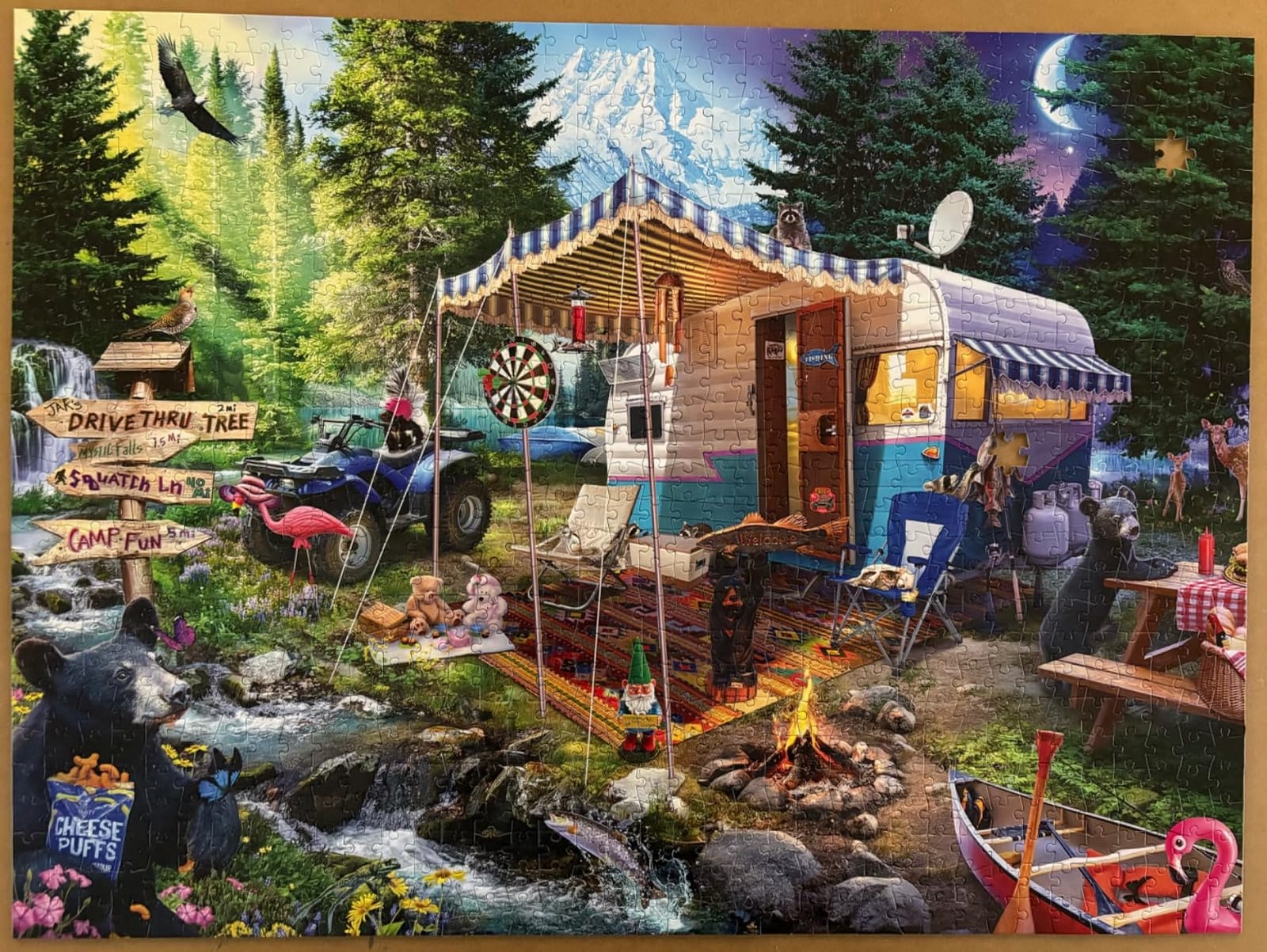 Mountain Retreat - 1000 Piece Jigsaw Puzzle for Adults | Art by Jeff Haynie, Made in USA, Recycled Board, Finished Size 26.75 x 19.75 in, Includes Poster, Frameable Art, Giftable customer photo 2