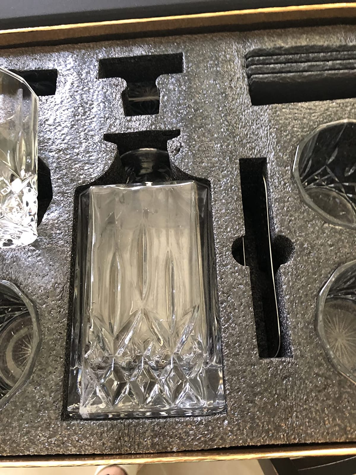 LIGHTEN LIFE Whiskey Decanter Set with Bar Accessories, Crystal Whiskey Decanter and Glass Set in Gift Box customer photo 2