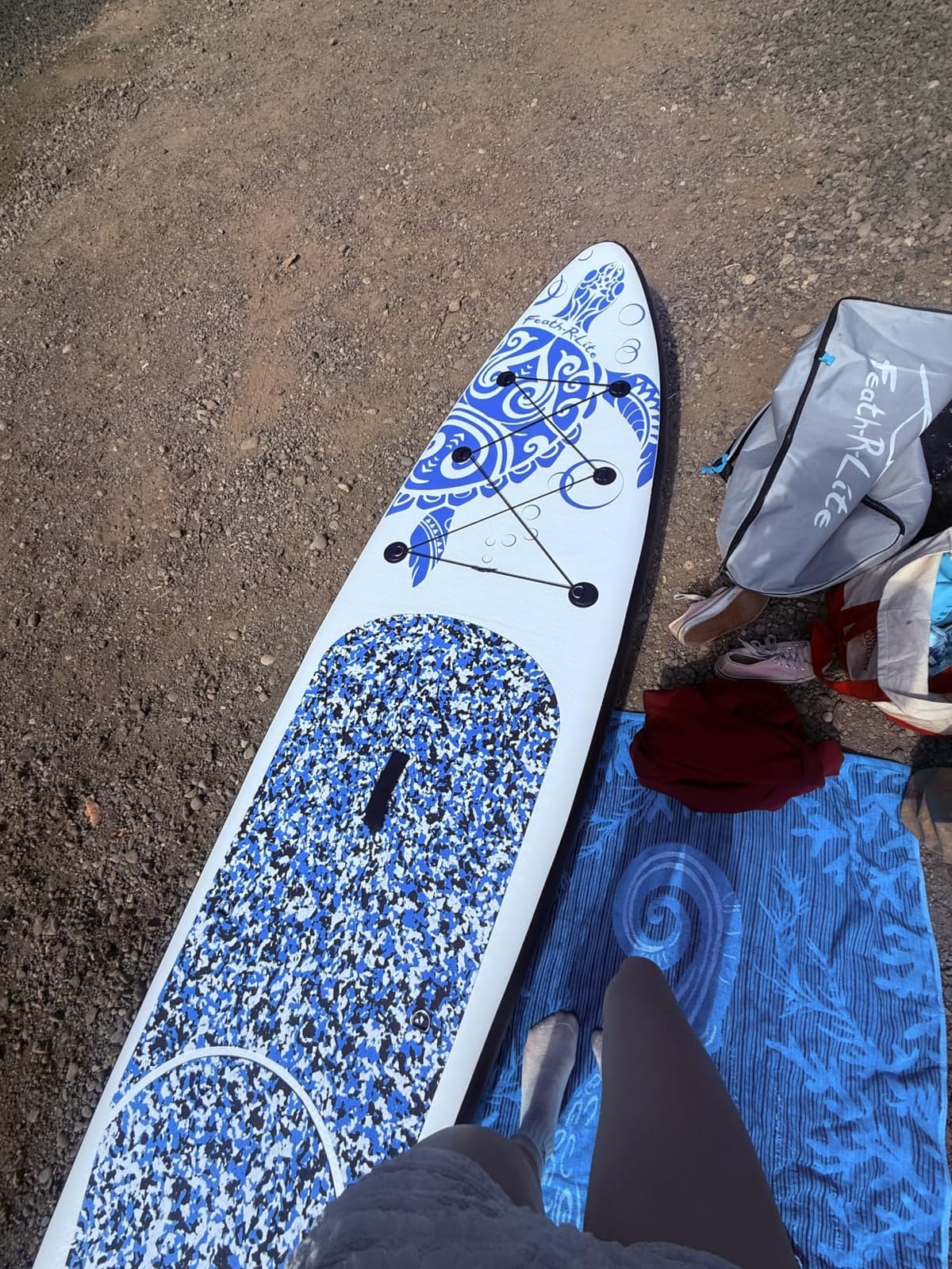 FEATH-R-LITE Inflatable Stand Up Paddle Board with Beginner SUP Accessories | 10'6''/11' Ultra-Light SUP, Anti-Slip EVA Deck, Versatile Yoga Inflatable Paddle Boards for Adults & Youth of All Skill Levels customer photo 1