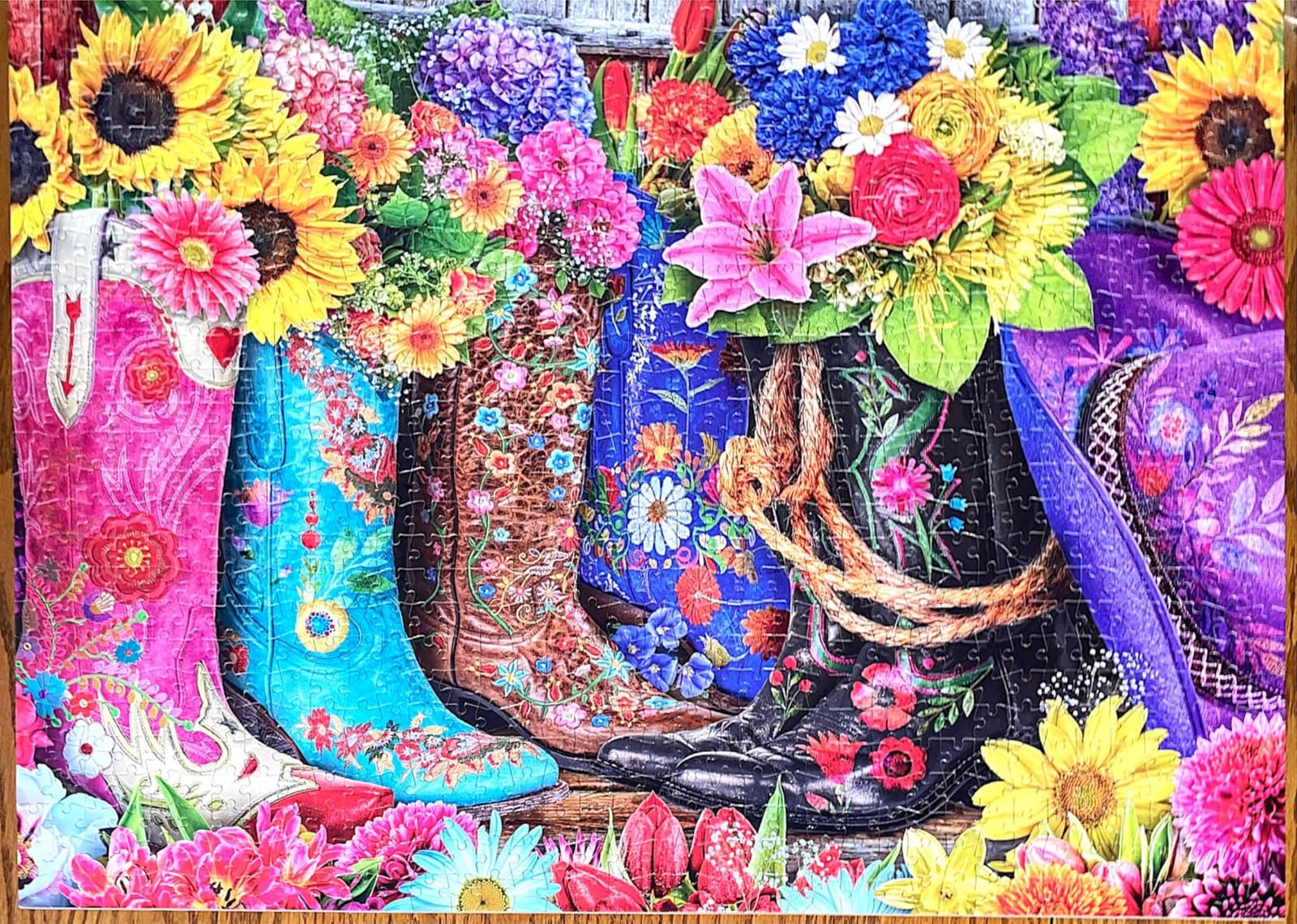 Buffalo Games - Cowgirl Colors - 1000 Piece Jigsaw Puzzle for Adults | Art by Lars Stewart, Made in USA, Recycled Board, Finished Size 26.75 x 19.75 in, Includes Poster, Giftable, Frameable Art customer photo 2