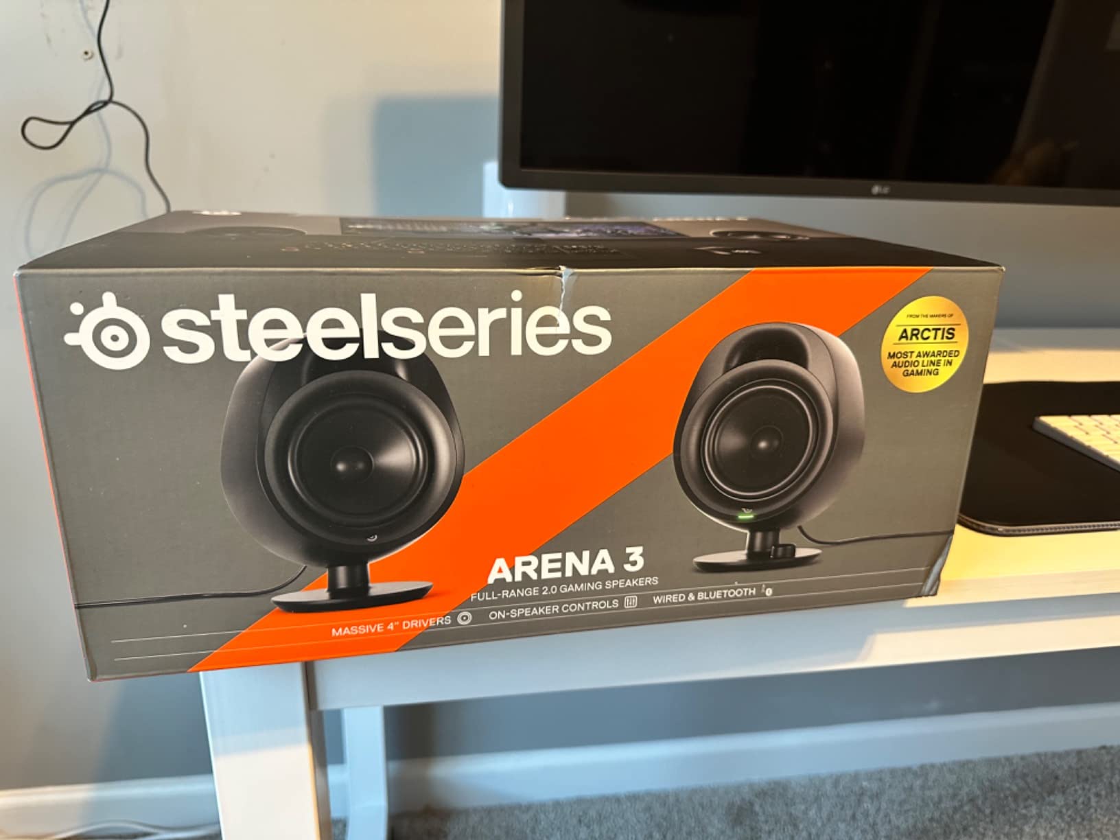 SteelSeries Arena 3 2.0 Desktop Gaming Speakers - Immersive Audio, On-Speaker Controls, 4