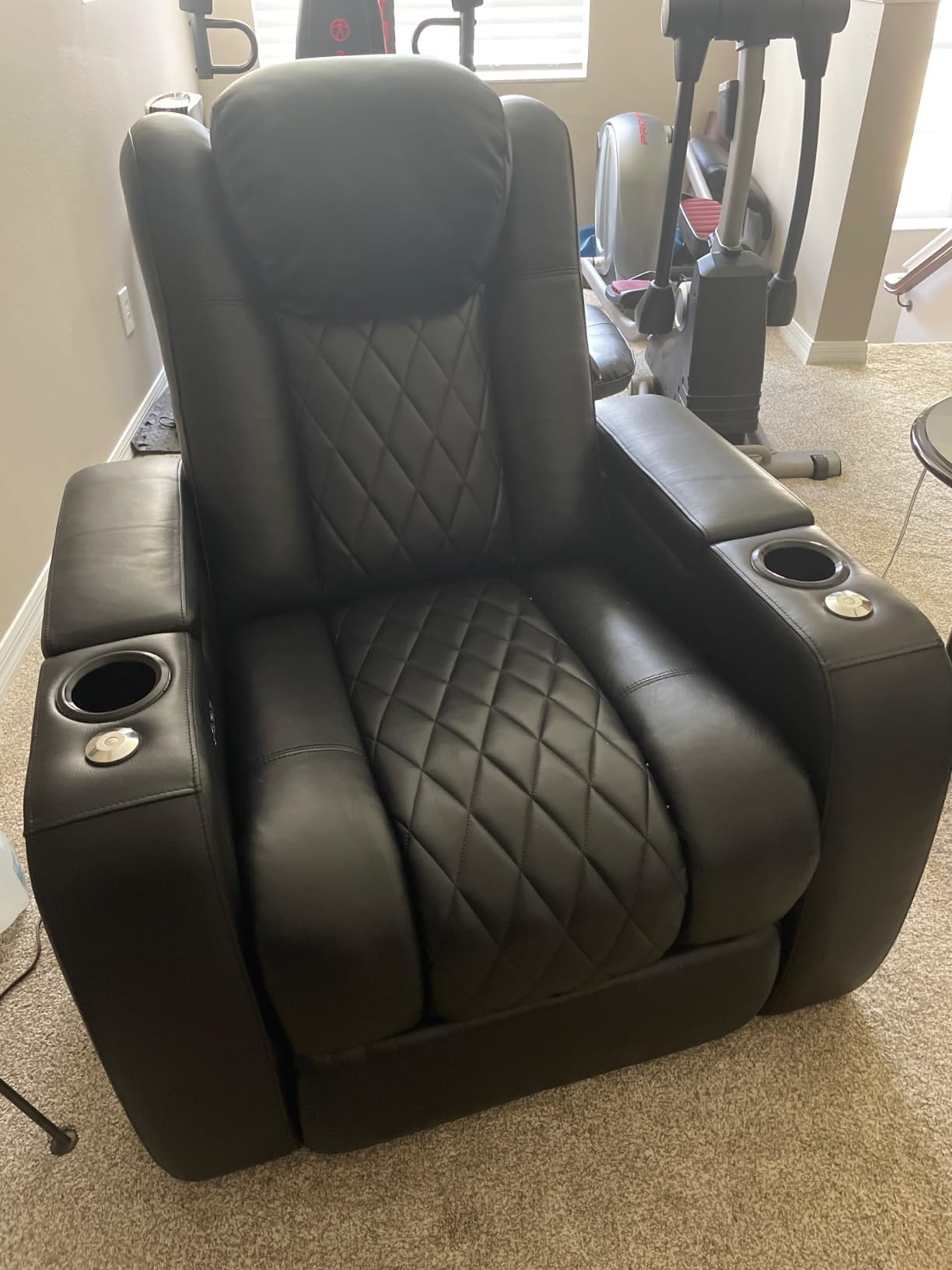 Valencia Tuscany Home Theater Seat - Nappa Leather Power Recliner with Cool Gel Memory Foam, USB-C/A Charging, RGB LED Lights, Adjustable Lumbar & Headrest (Single Recliner, Dark Chocolate) customer photo 1