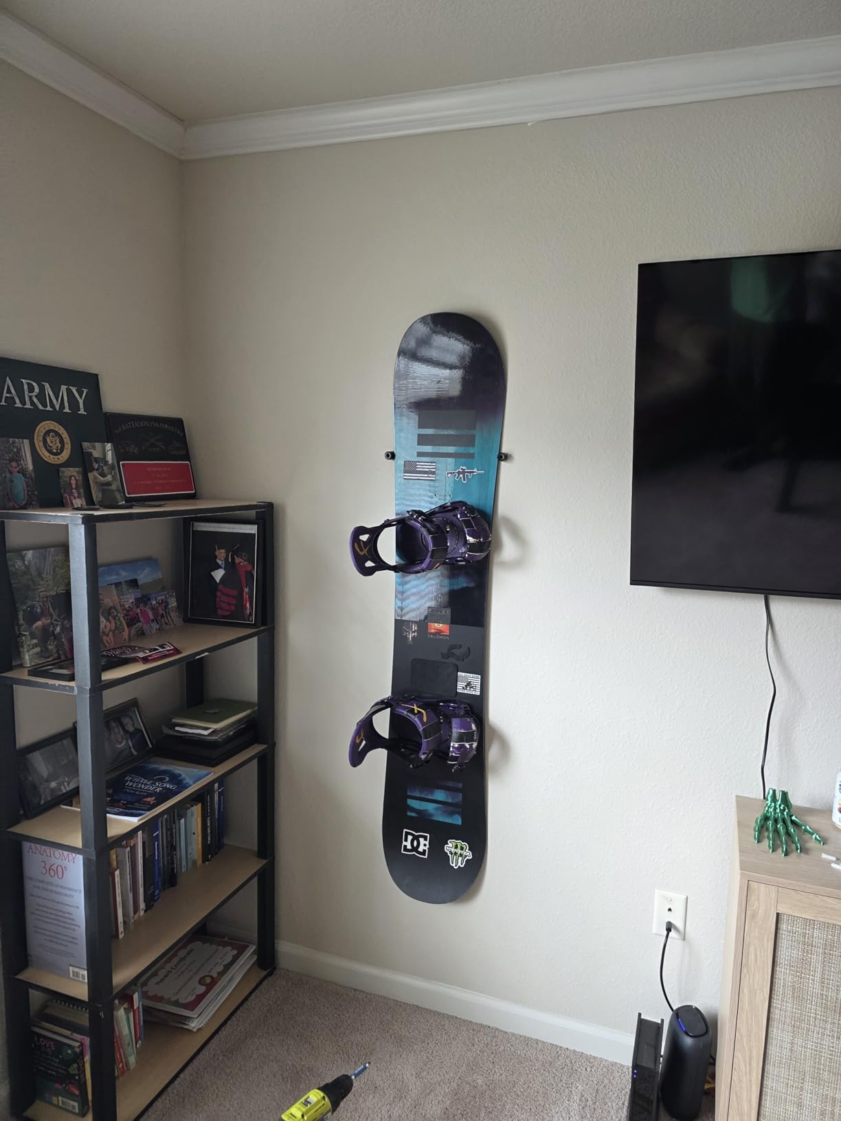 (4 PCS) Snowboard Wall Mount Storage - Edge-Safe Modern Snowboards Hanger | Floating Vertical Rack, Clip Hook Holder to Securely Store and Display Boards, Gear Organizer by Arkorus customer photo 2