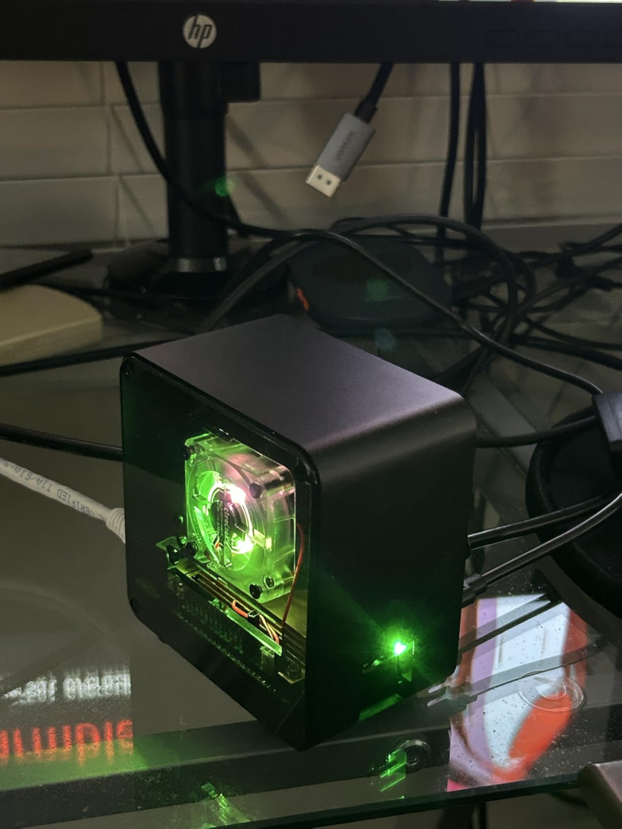 ElectroCookie Raspberry Pi 4 Case, Aluminum Mini Tower Case with Cooling Fan and Color Changing Ambient Light (Matte Black & Dark Gray) customer photo 1