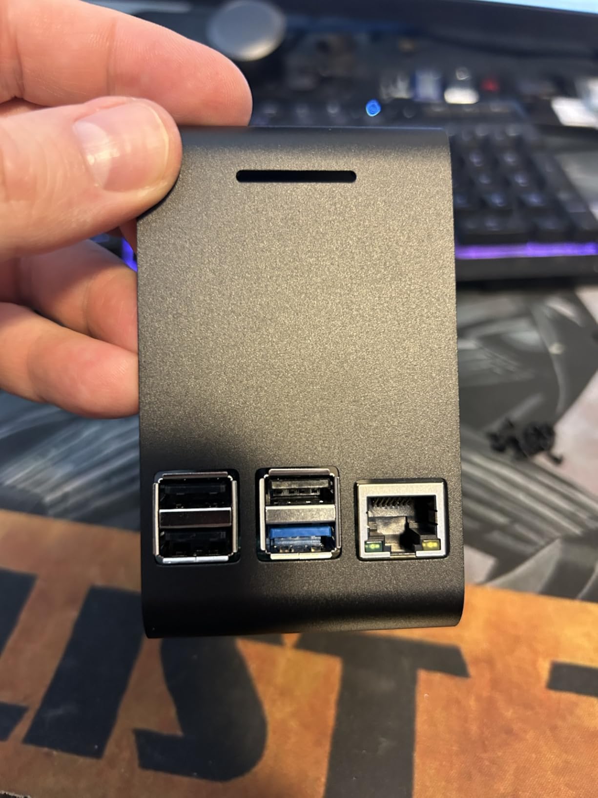 ElectroCookie Raspberry Pi 4 Case, Aluminum Mini Tower Case with Cooling Fan and Color Changing Ambient Light (Matte Black & Dark Gray) customer photo 2