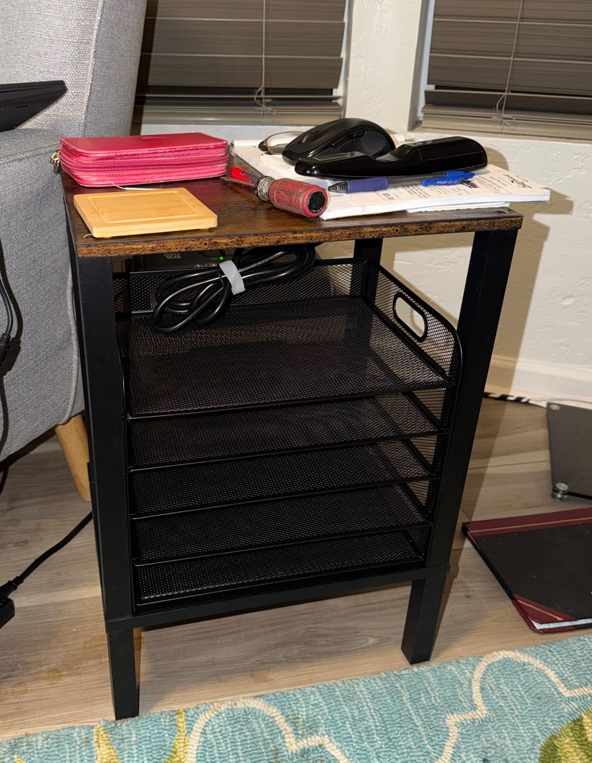 Supeasy 5 Trays Paper Organizer Letter Tray with Handle - Mesh Desk File Holders, Paper Sorter Desk Organizer for Office, Home, Classroom or School customer photo 1