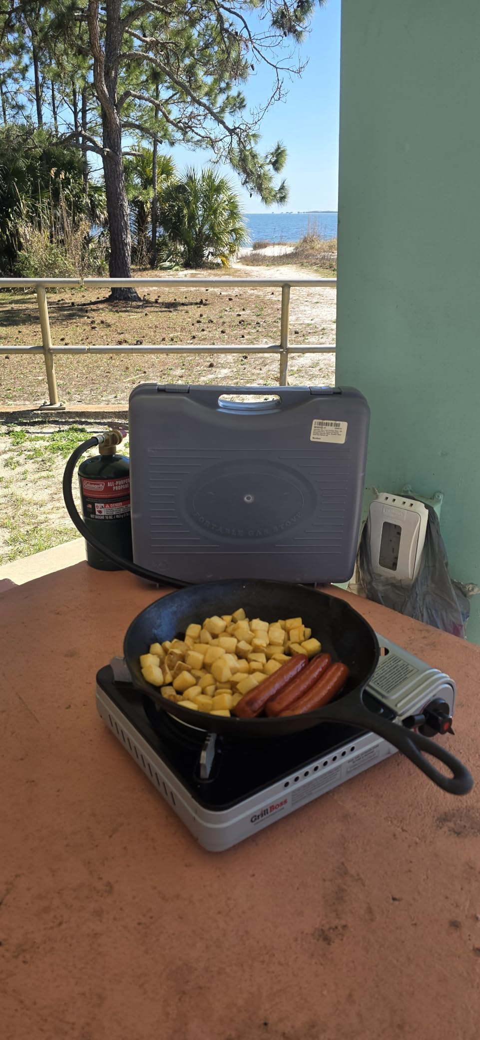 Chef Master Grill Boss Dual Fuel Camping Stove, Butane & Propane, 12000 BTU | Single Burner Gas Cooker, Propane Adapter Included, Works Below Freezing, Double Wind Guard, Piezo Ignition, Hiking, 90057 customer photo 2