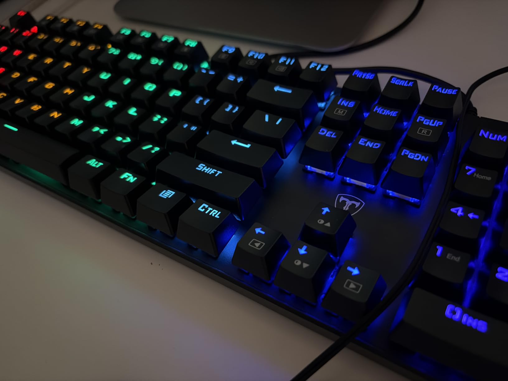RisoPhy Mechanical Gaming Keyboard, RGB 104 Keys Ultra-Slim LED Backlit USB Wired Keyboard with Blue Switch customer photo 2