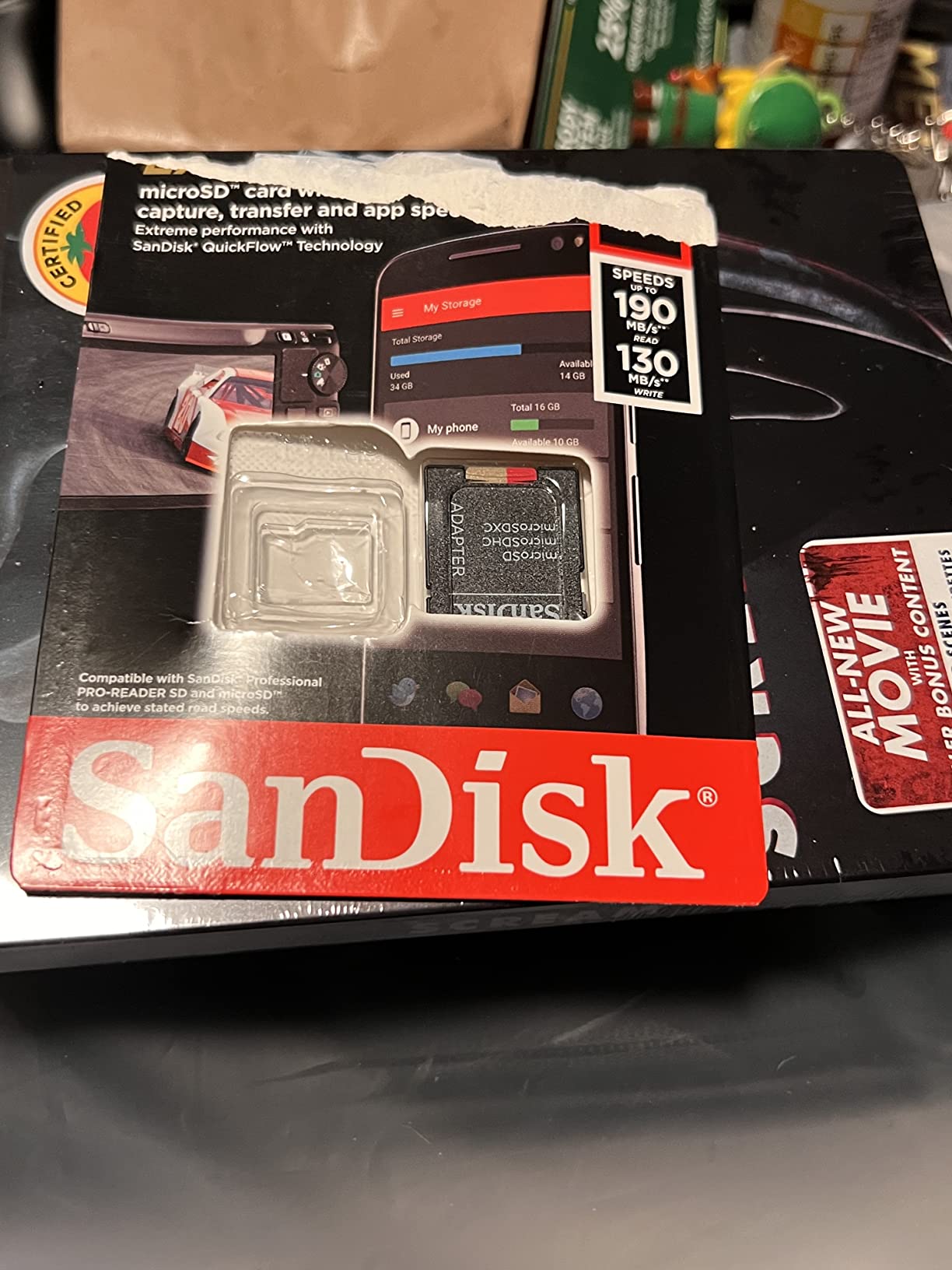 SANDISK 512GB Extreme microSD Card + Adapter, Up to 190MB/s Read Speeds | UHS-I, V30, 5K & 4K UHD, U3, C10, A2, Up to 130MB/s Write Speeds, Ideal for Action Cams+Drones, Android- SDSQXAV-512G-GN6MA customer photo 1