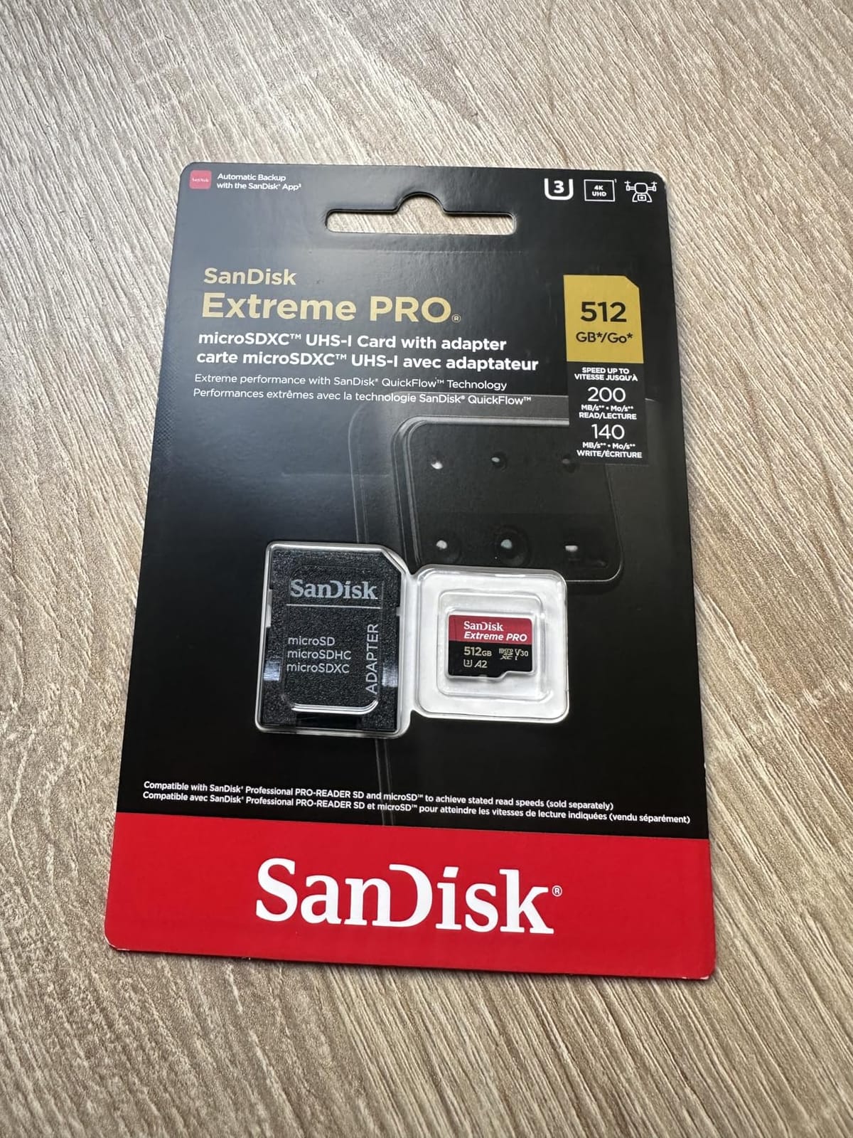 SanDisk Extreme PRO microSDXC UHS-I Memory Card 512 GB + Adapter & RescuePRO Deluxe (A2, Class 10, V30, U3, 200 MB/s Transfer) customer photo 2