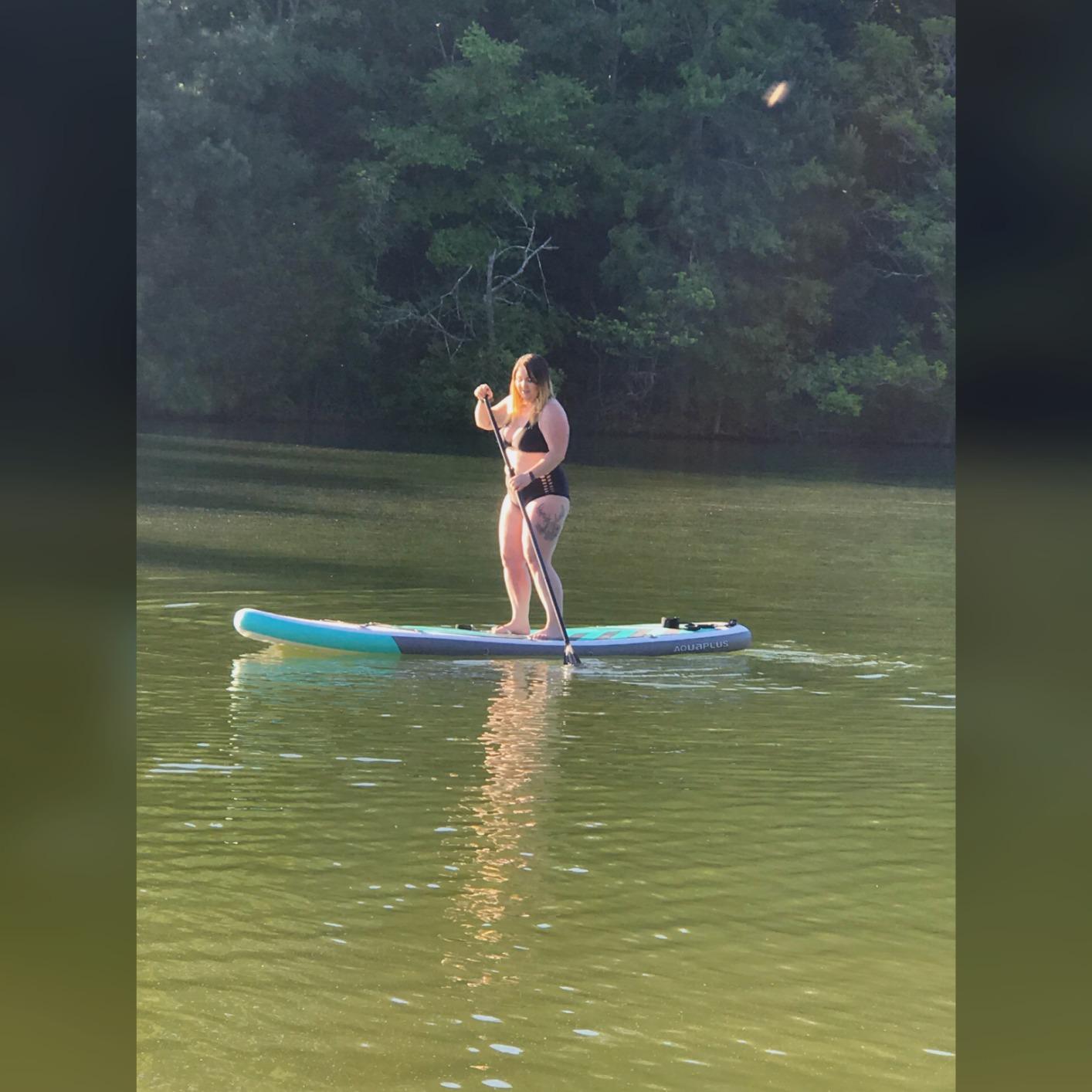 Aqua Plus 6inches Thick Inflatable SUP for All Skill Levels Stand Up Paddle Board, Paddle, Pump, ISUP Travel Backpack, Leash, Shoulder Strap, Youth, Adult Inflatable Paddle Board customer photo 2
