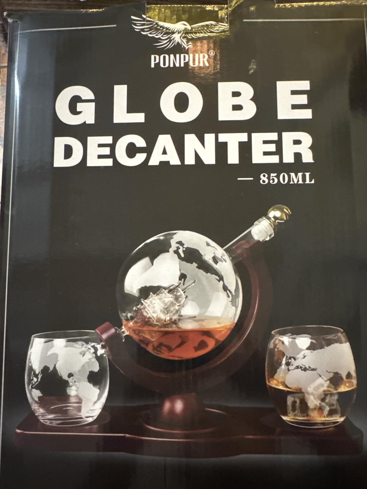 Gifts for Men Dad Fathers Day, Whiskey Decanter Globe Set with 2 Ball Stones & 2 Glasses, Anniversary Birthday Gifts for Him Husband Boyfriend Brother, Cool Stuff Gift for Bourbon Scotch customer photo 2