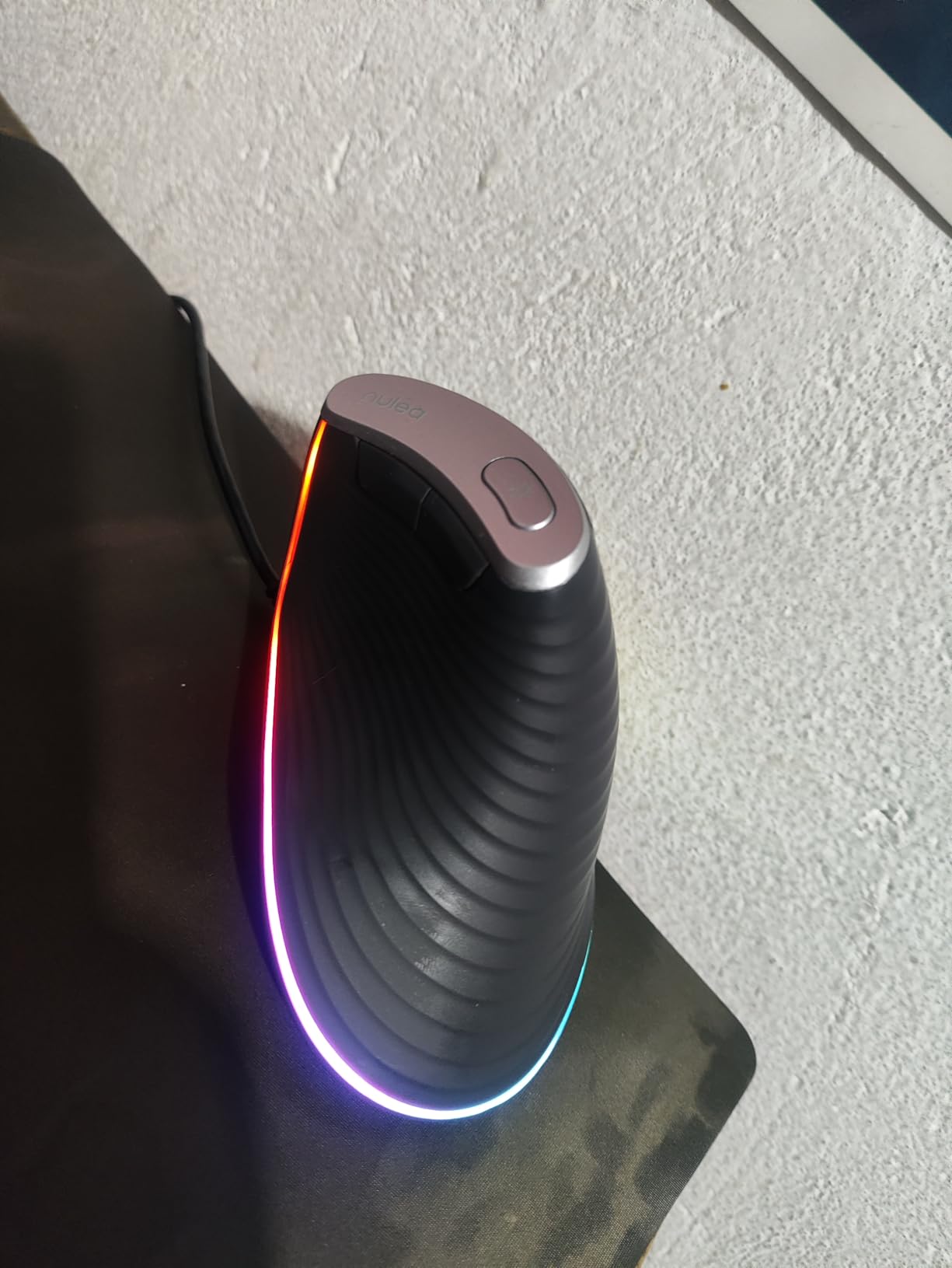Nulea Ergonomic Vertical Mouse Wired with 11 RGB Backlight and 6 Buttons | USB Optical Mouse with 4 Adjustable DPI, Plug and Play Design for Laptop, PC, Mac, Desktop, Office Use customer photo 2