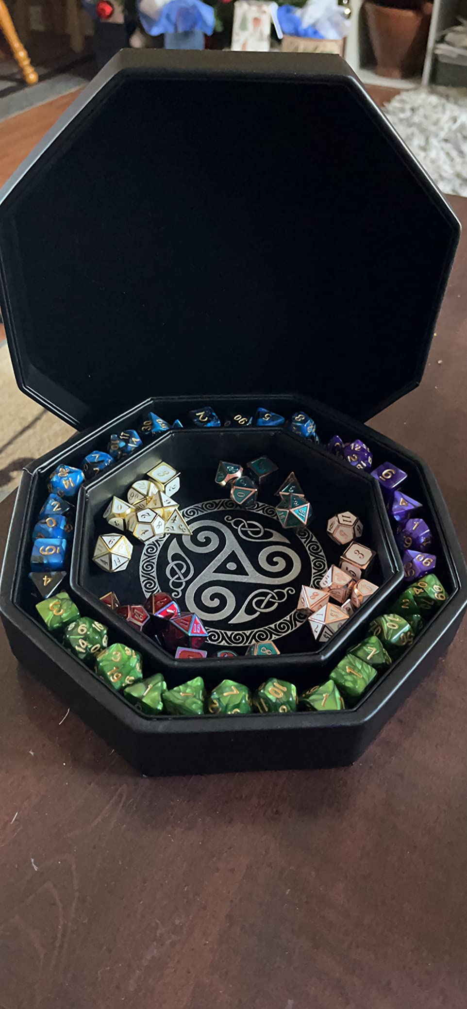 Premium Dice Tray for DND Valknut & Dragon Design - 9 Inch | Beautiful Rolling Tray & Box Storage, Protect Your Dice & Tabletop, For D&D and RPG, Compatible with Dungeons and Dragons customer photo 2
