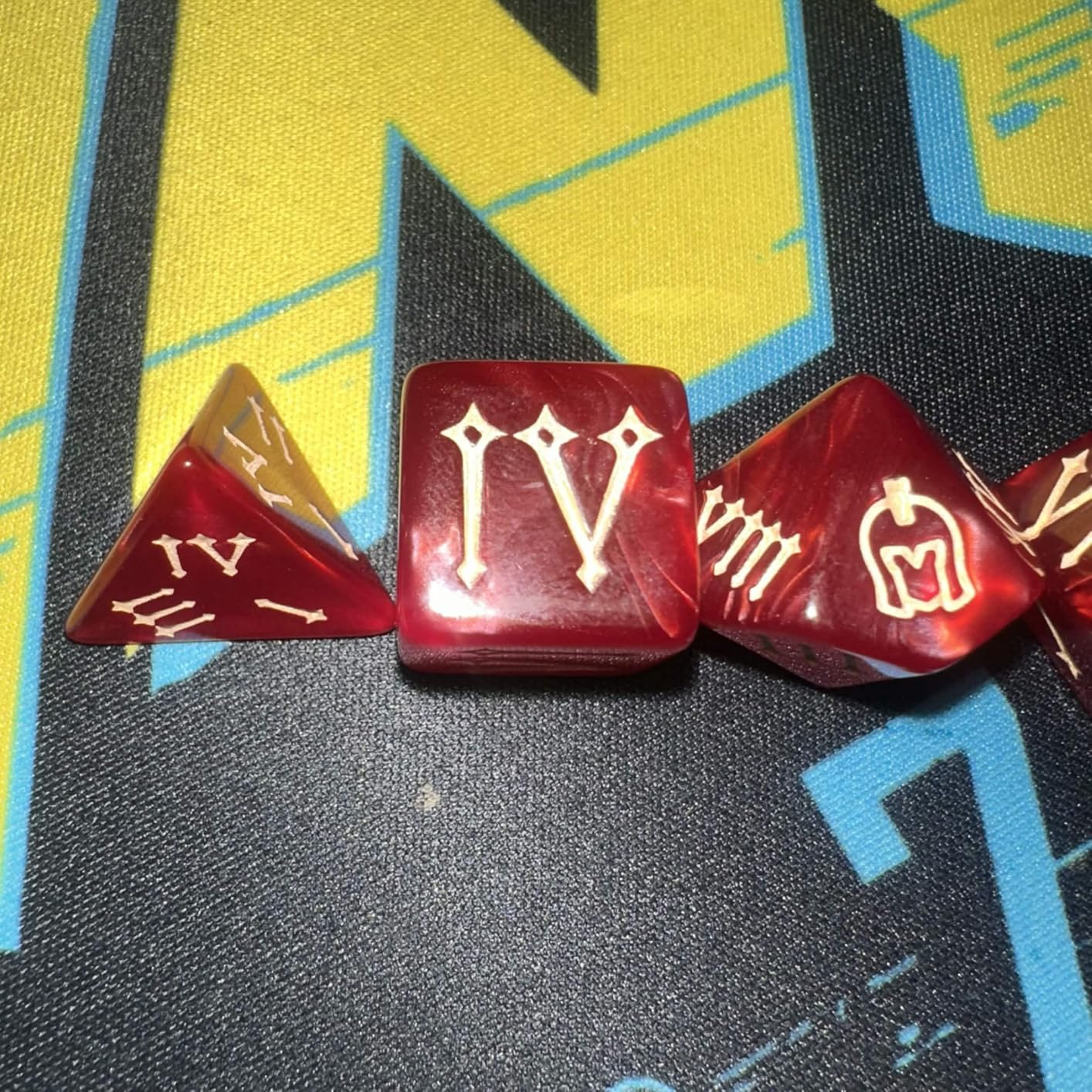 CiaraQ 7pcs Polyhedral Dice Set for Dungeon and Dragons MTG Table Games | Blue with Gold Numbers customer photo 1