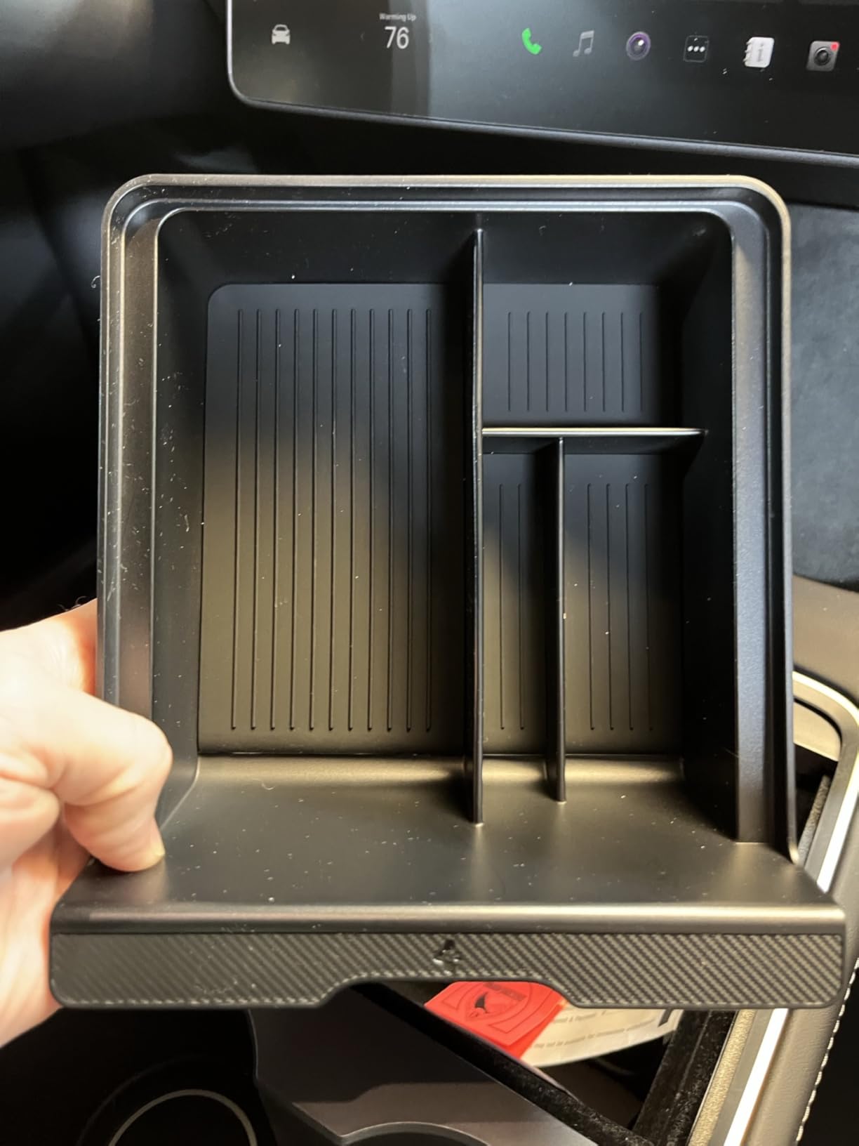 Spigen Center Console Organizer for Legacy Tesla Model Y & 3 | Only Model Y (2021-24) & Model 3 (2021-23) - Not for Model Y Juniper (2026/25) and Model 3 Highland (2026/25/24) customer photo 1
