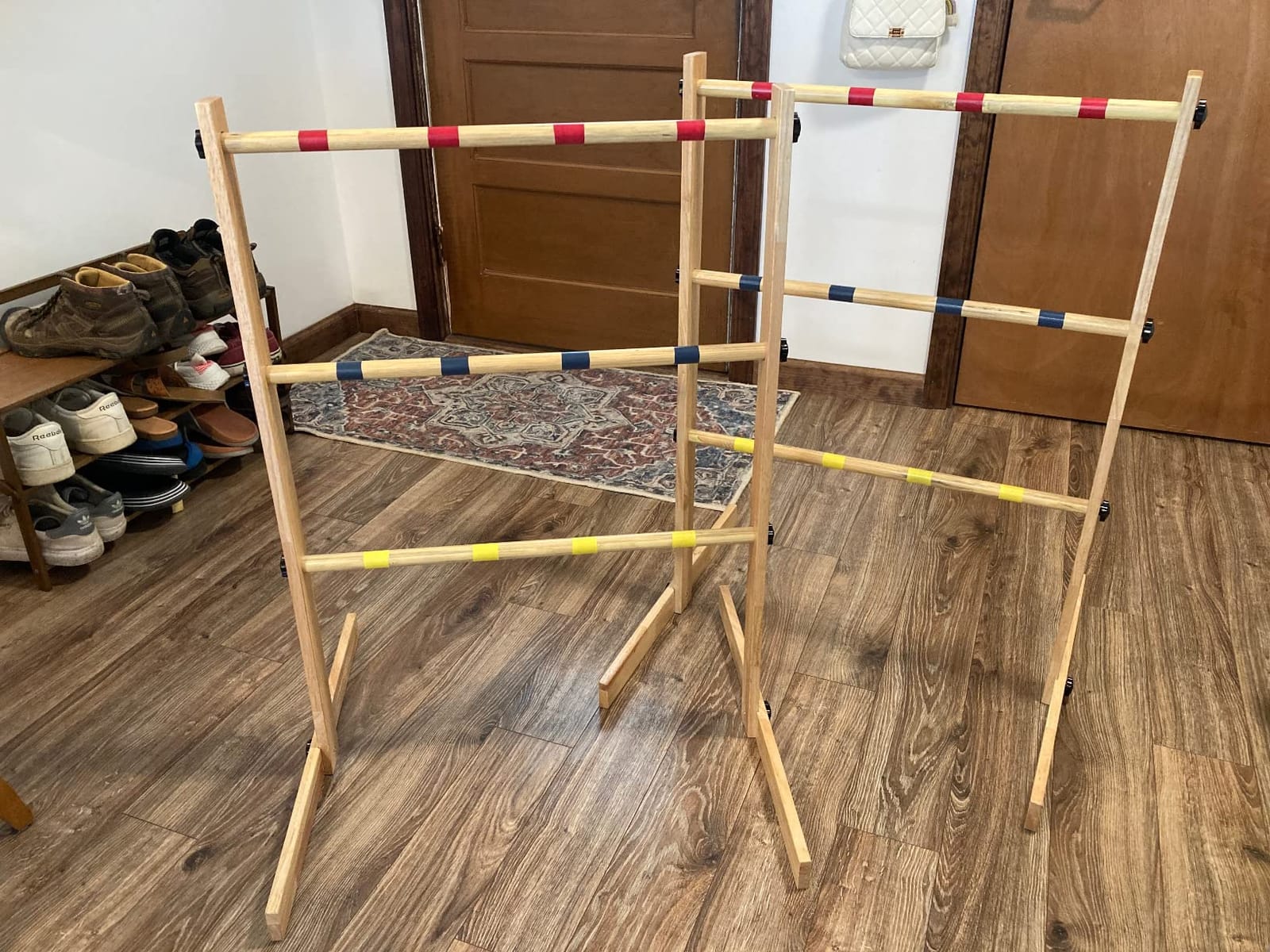 ApudArmis 35x26In Ladder Toss Set, Wooden Golf Ladder Lawn Game for Family | Solid pine ladder, non-toxic finish. 6 soft bolas & bag. Quick setup. Lawn backyard weddings camping game for teens adults customer photo 1