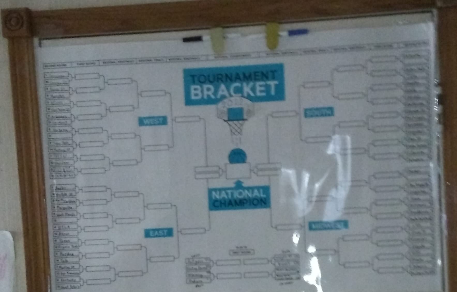 Laminated 2026 Basketball Tournament Bracket Blank Poster 64 Team Chart Board Poster Dry Erase Wall Art 16x24 customer photo 2