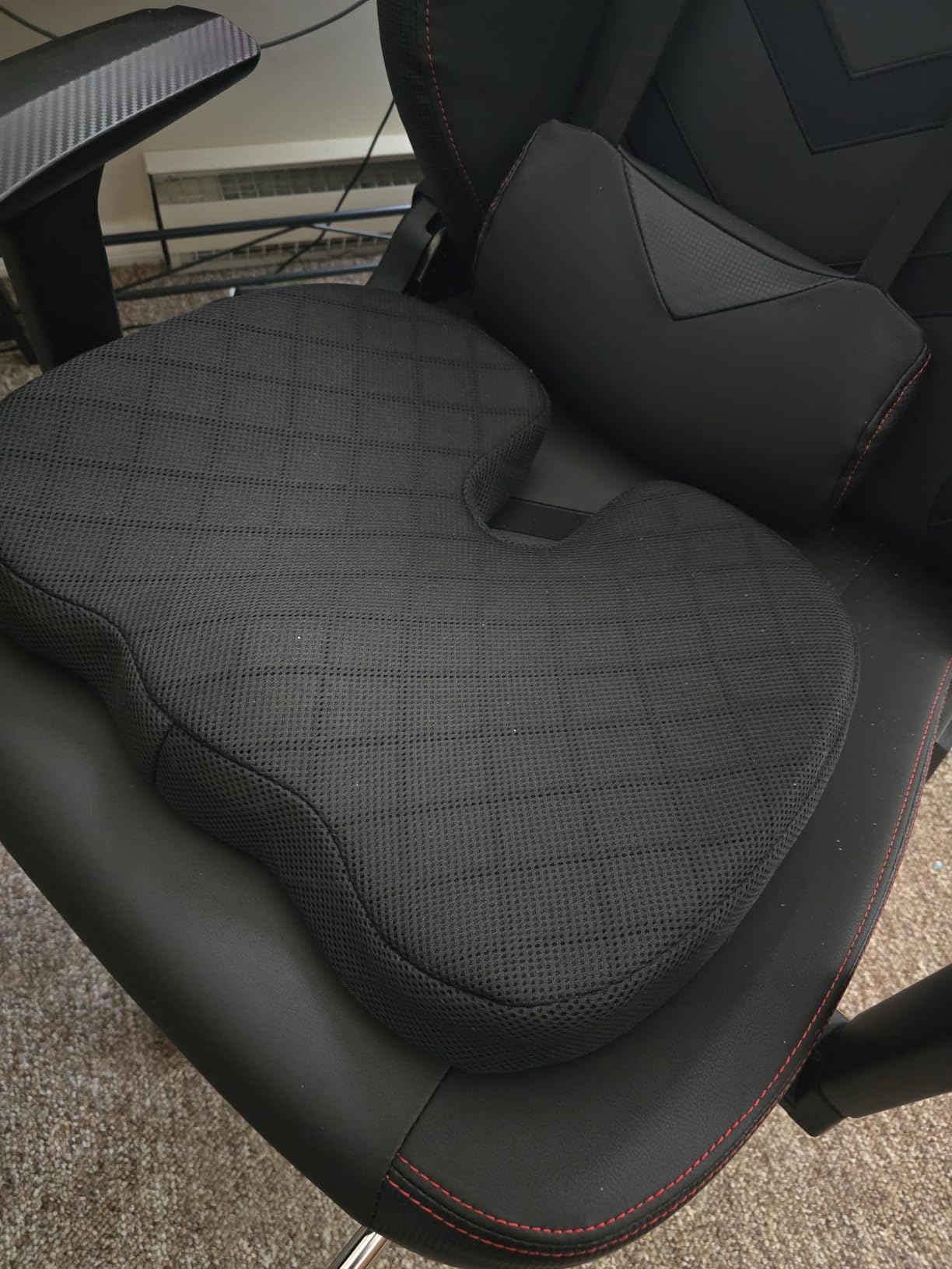 TushGuard Seat Cushion, Memory Foam Office Chair Cushion - Grey, Large | for Car Seat, Airplane, Desk Chair - Sciatica & Hip & Coccyx Pain Relief Cushion for Long Sitting Office Workers, Car Drivers customer photo 1