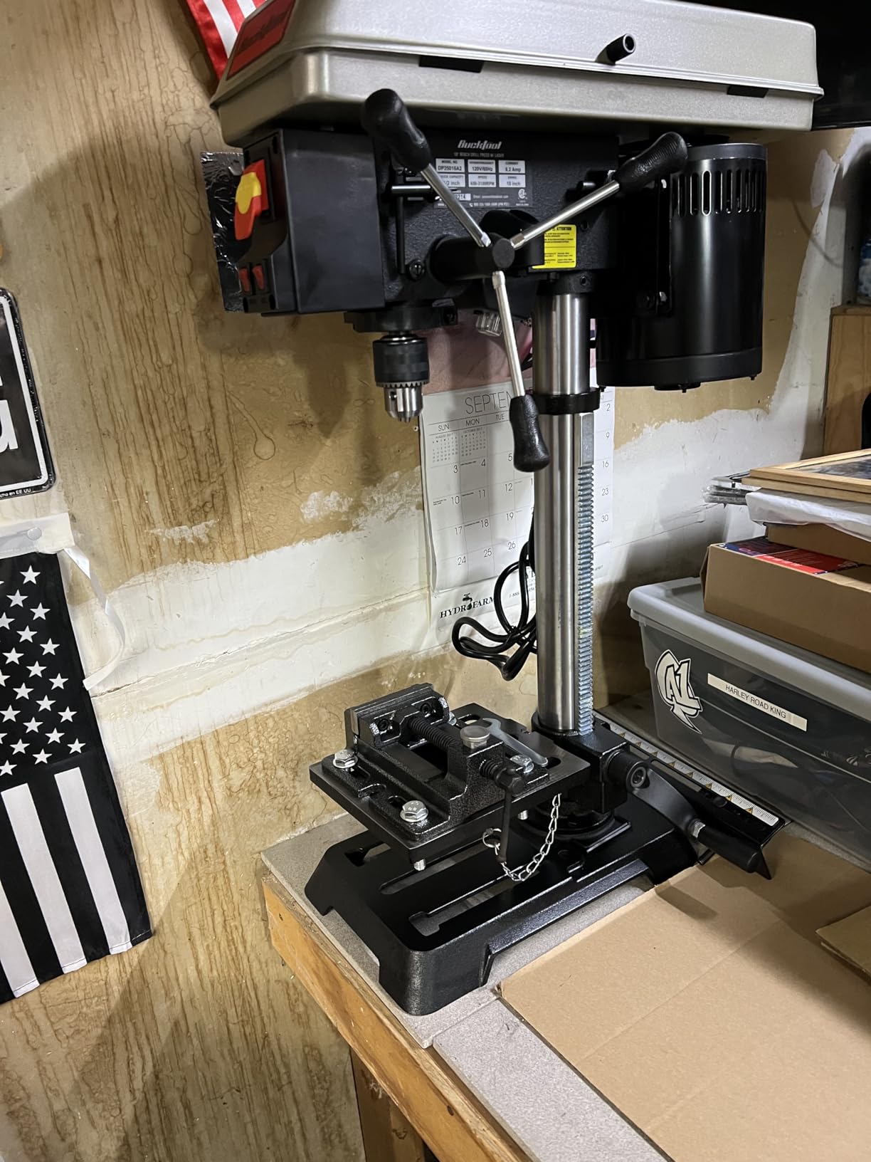 BUCKTOOL 10-Inch Drill Press 6.2 Amp 3/4 HP Bench Drill Press | 5-Speed, Benchtop Drilling Machine with LED Work Light, Tilting Table and Cast Iron Base customer photo 2