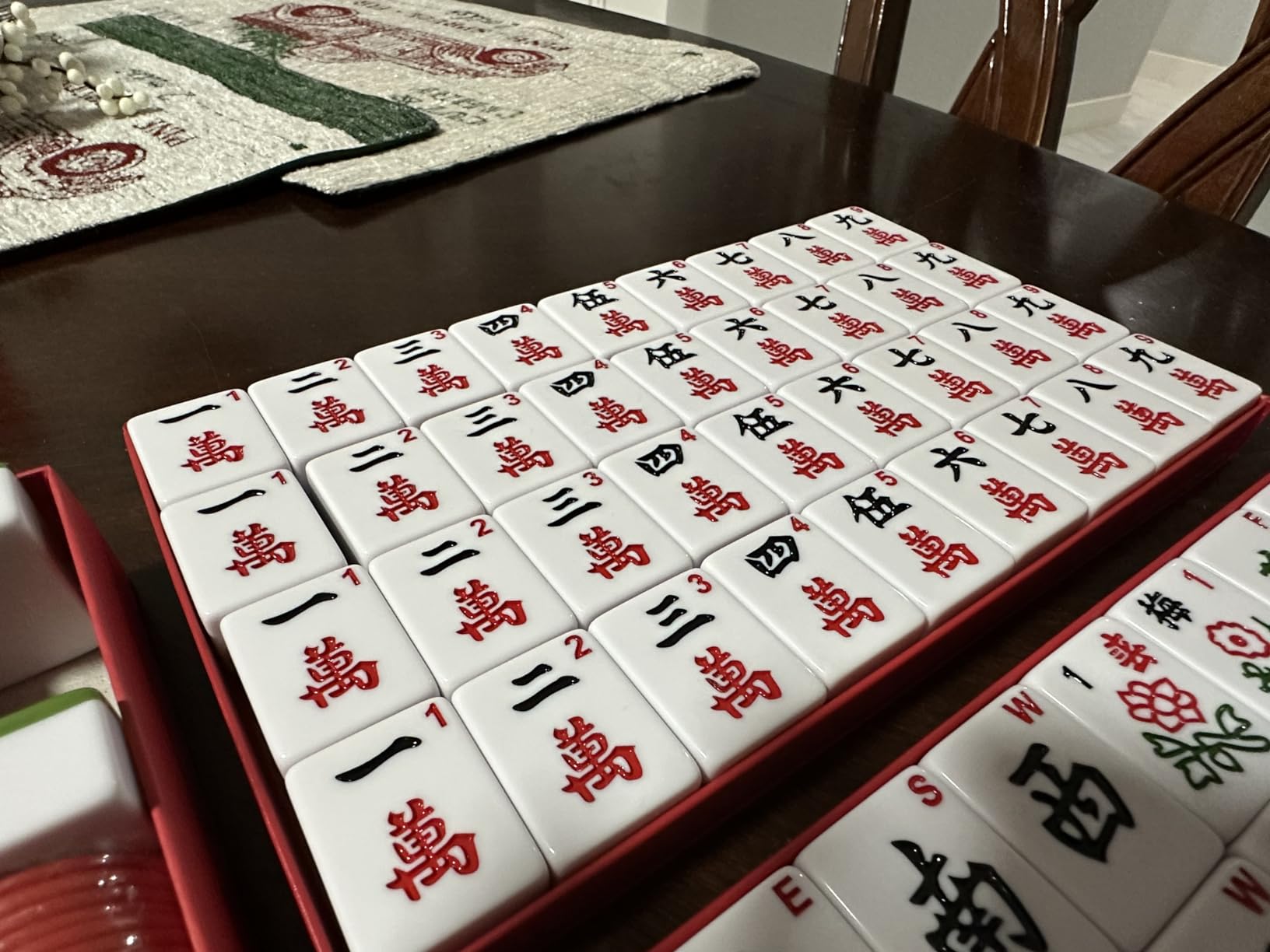 Mose Cafolo Professional Chinese Mahjong Game Set 146 Numbered Large Size Tiles with Carrying Travel Case, Complete Mahjong Tiles Set (Majiang, Mah-Jongg, Ma Jong) customer photo 2