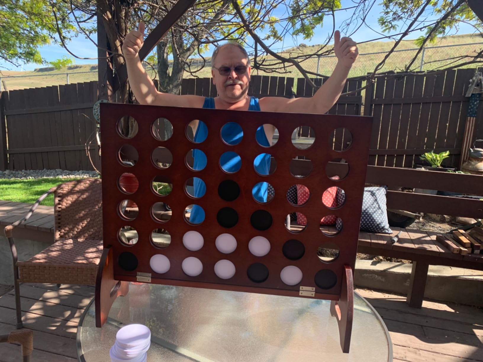 Swooc Games - Premium XL Giant 4 in A Row (4ft x 3ft) All Weather with Carrying Case & 60% Quieter Design - Giant Connect Outdoor Game - Outdoor Games for Family - Jumbo Lawn Activity - Outside Fun customer photo 2
