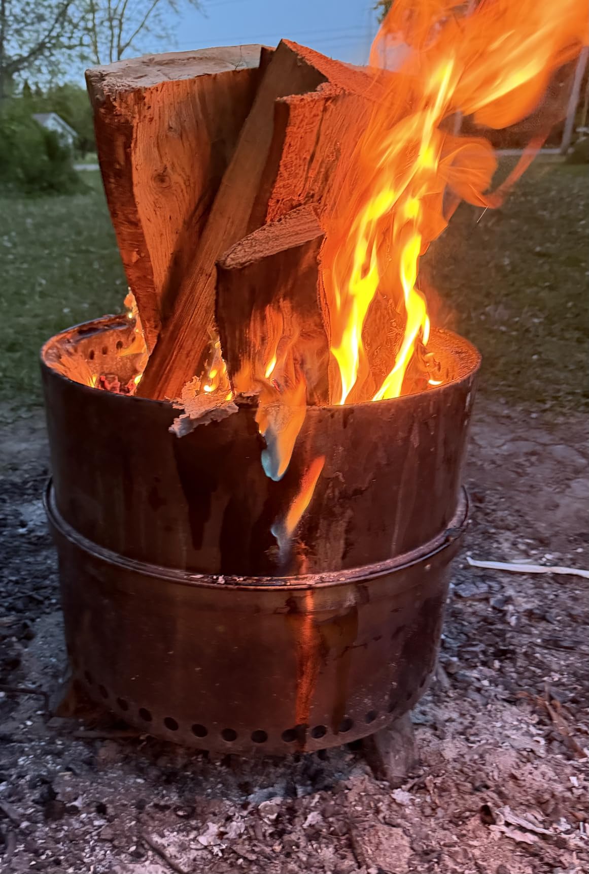 TURBRO 19 Inch Smokeless Fire Pit for Outdoor Wood Burning, Portable Stainless Steel Camping Stove with Stand, Removable Ash Pan, Waterproof Storage Bag, Unique Nested Design, Pluto R19-PG, Black customer photo 2