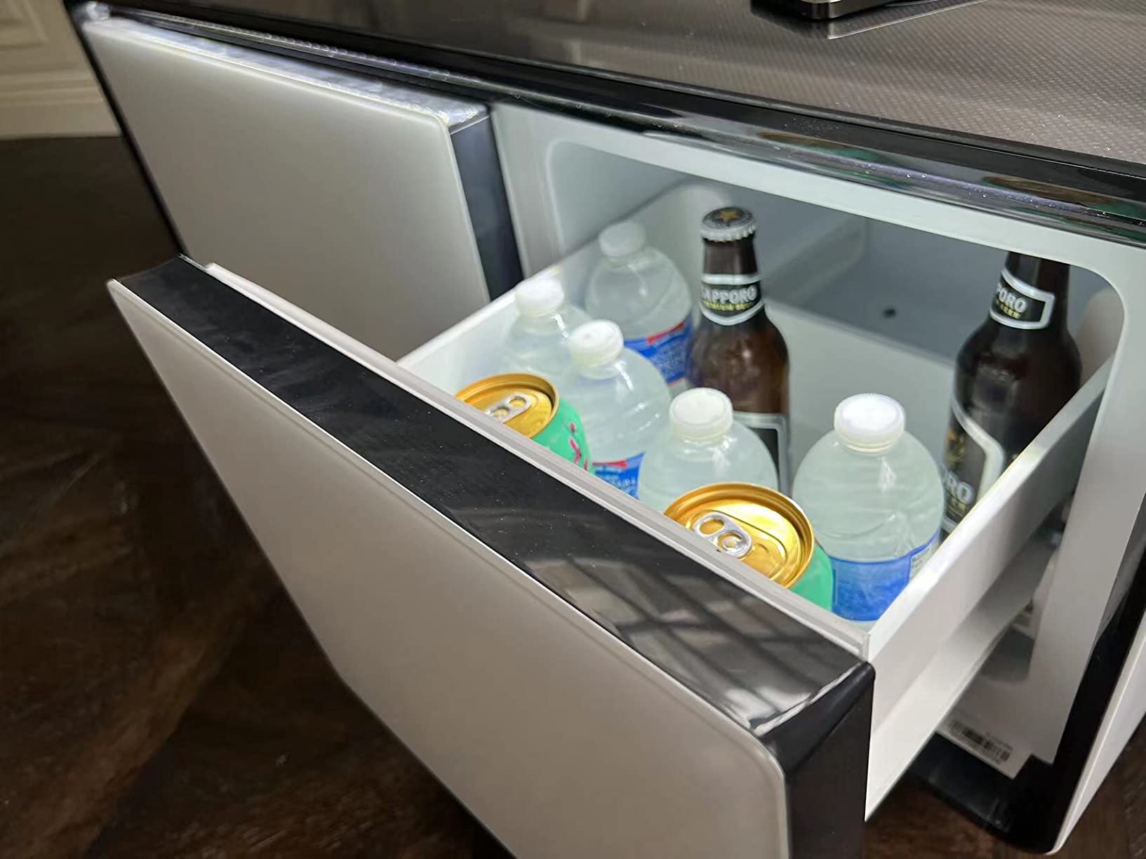 Smart Coffee Table with 93L Fridge Drawers, 15W Wireless Charging, Speaker | Quiet 36dB Dual-Zone Refrigeration with Blue Music-Reactive Light, 3 USB Ports & No Assembly Required customer photo 1