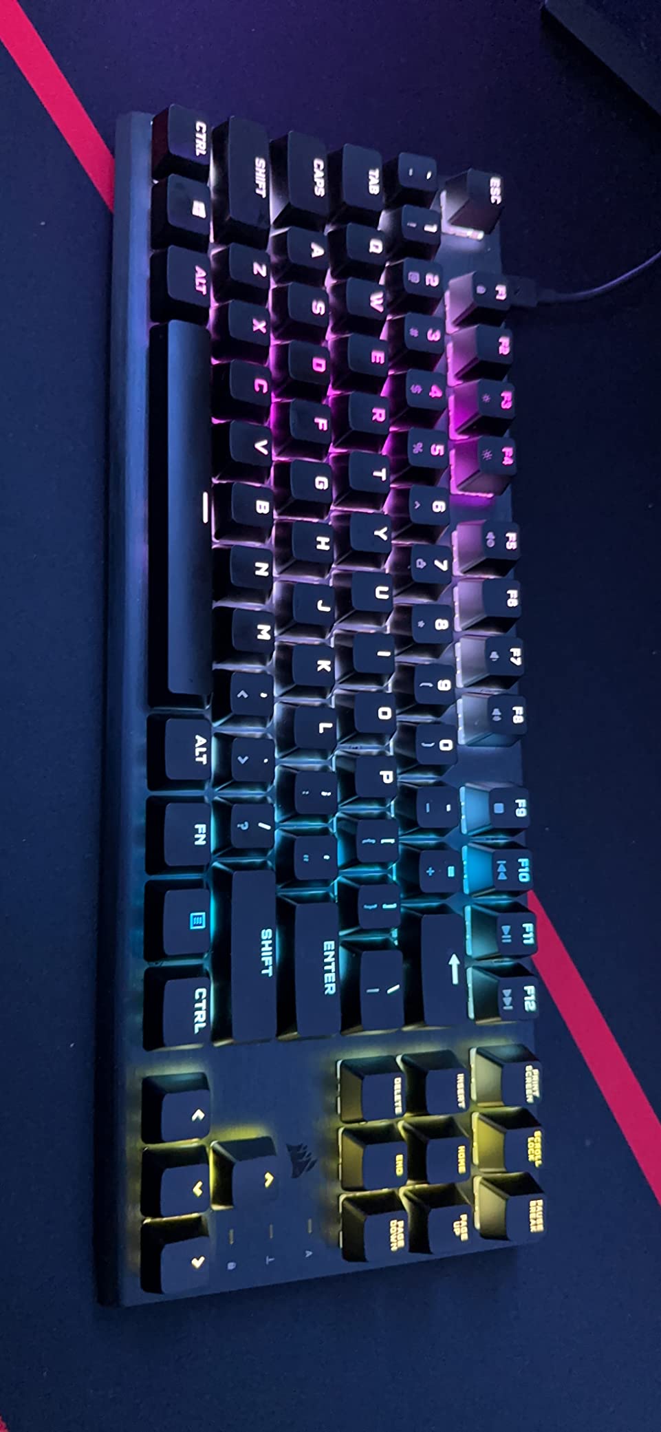 Corsair K60 RGB TKL RGB Tenkeyless Optical-Mechanical Wired Gaming Keyboard - OPX Switches - Polycarbonate Keycaps - iCUE Compatible - QWERTY NA Layout - Black customer photo 1