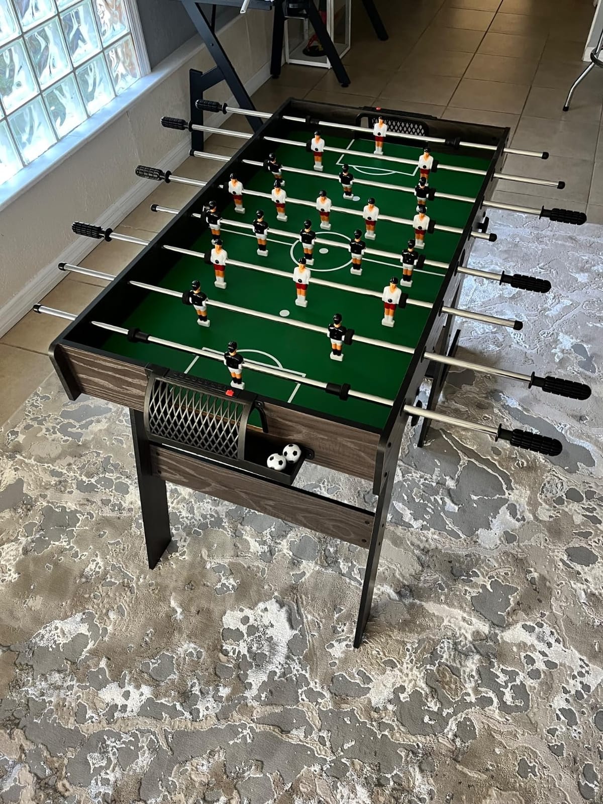SereneLife Folding Foosball Table, 4’ x 2’ Full Competition Size Foldable Space Saving Table Soccer for Home, Arcade Game Room, for Indoor or Outdoor, Family Game Night, Perfect for Kids and Adults customer photo 2