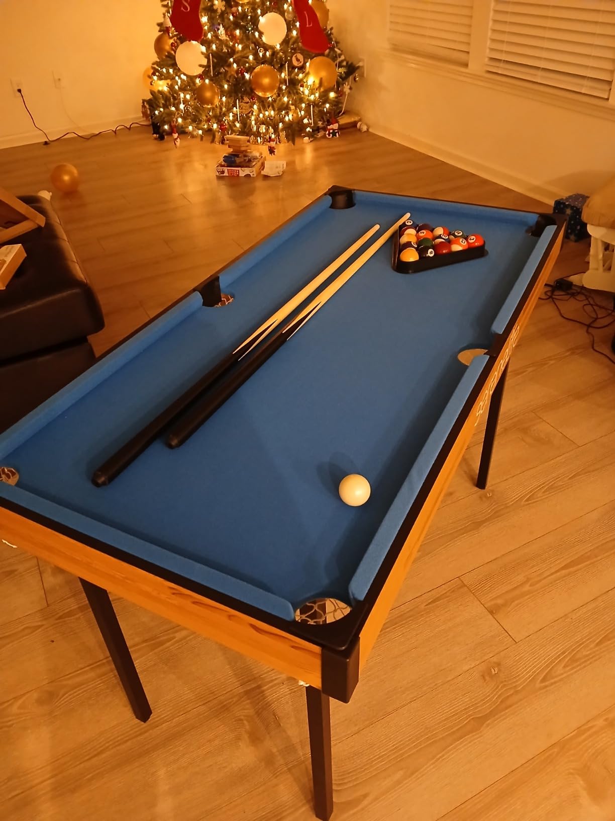 SereneLife 4 in 1 Multi Game Table, 4'x2' Folding Portable Sports Arcade Games with Accessories, Ping Pong, Air Hockey, Pool Billiards, and Shuffleboard, for Indoor, Outdoor, All Ages customer photo 2